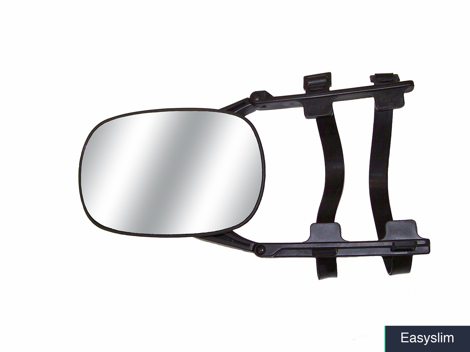 Clip-On Towing Mirror Adjustable Universal Fit 15.75 Inch Black Silver