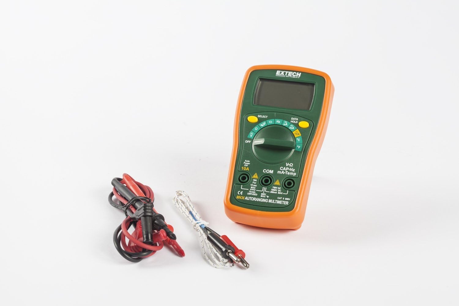Extech MN36 MiniTec Autoranging Digital Mini Multimeter – 600 V AC/DC, 10 A