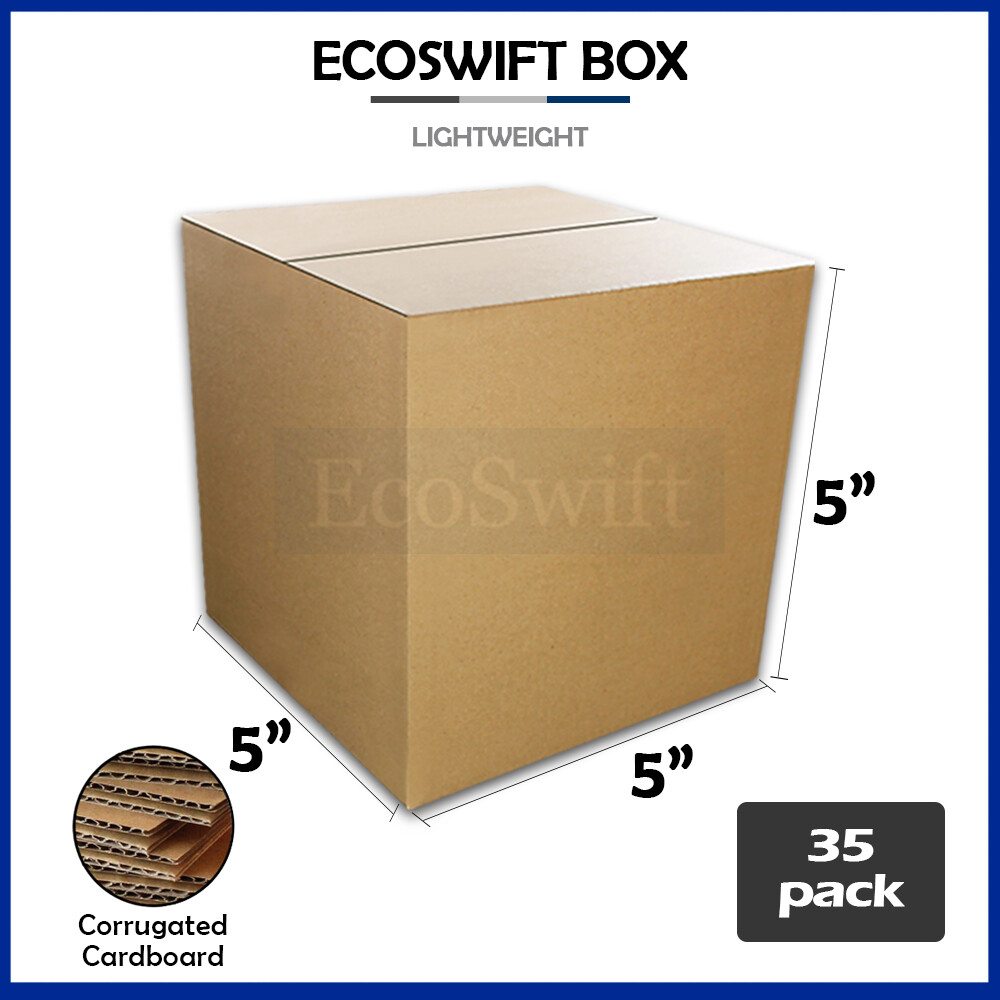 35 5x5x5 EcoSwift Cardboard Packing Moving Shipping Boxes Corrugated Box Cartons