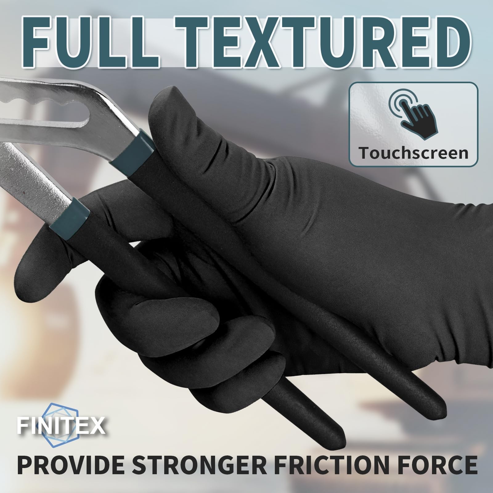 – Black Nitrile Disposable Gloves, 5mil, Powder-free, Medical Exam Latex-Free…