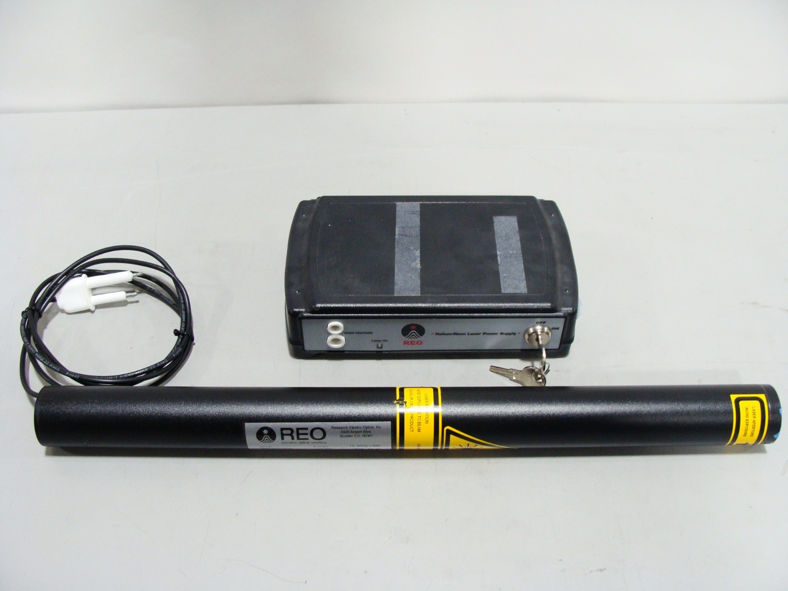REO HeNe Helium Neon Laser Power Supply + R-33361 543nm 5.0mW Laser Tube Set