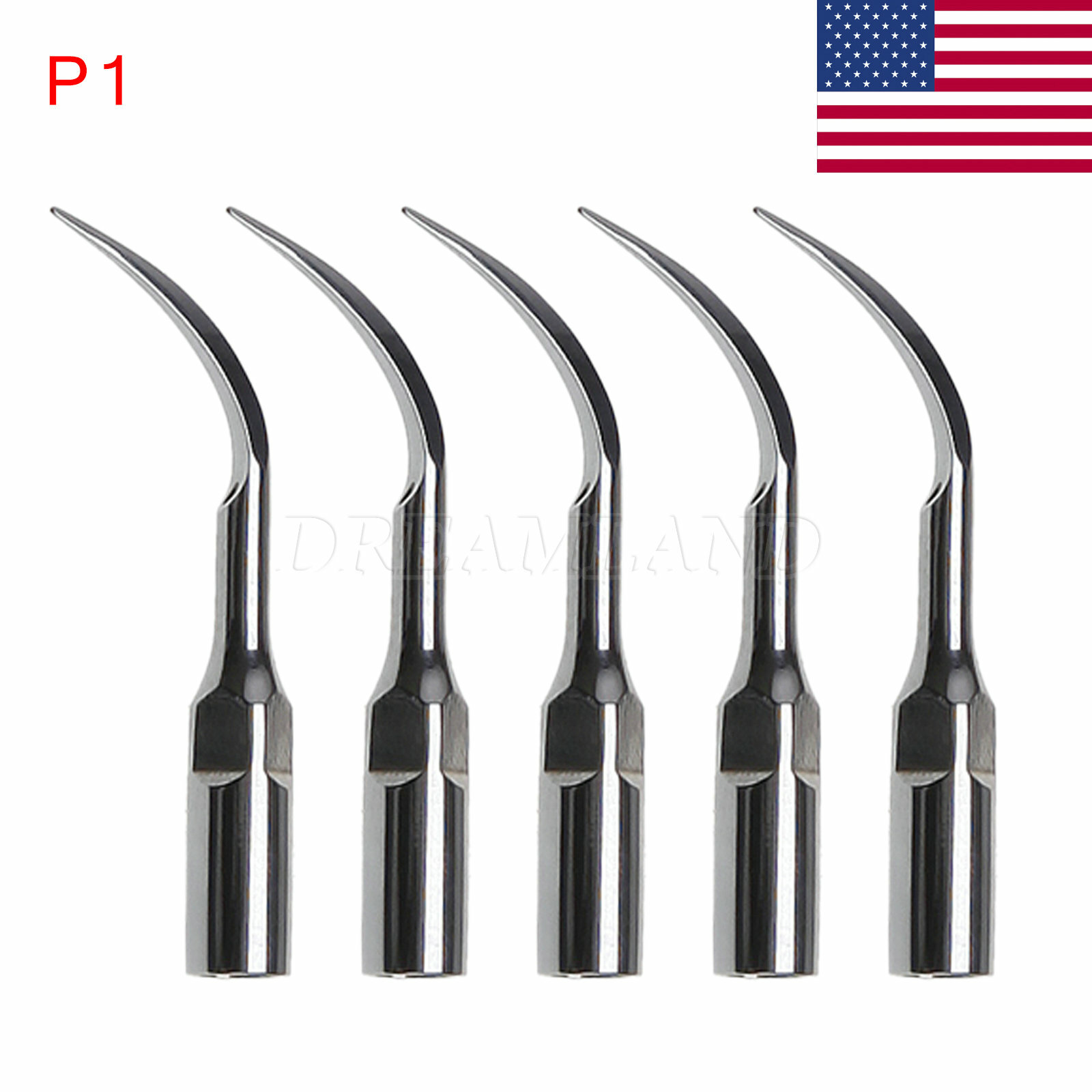 5× Dental Ultrasonic Piezo Scaler Tips/Wrench Key fit Woodpecker EMS DTE SATELEC