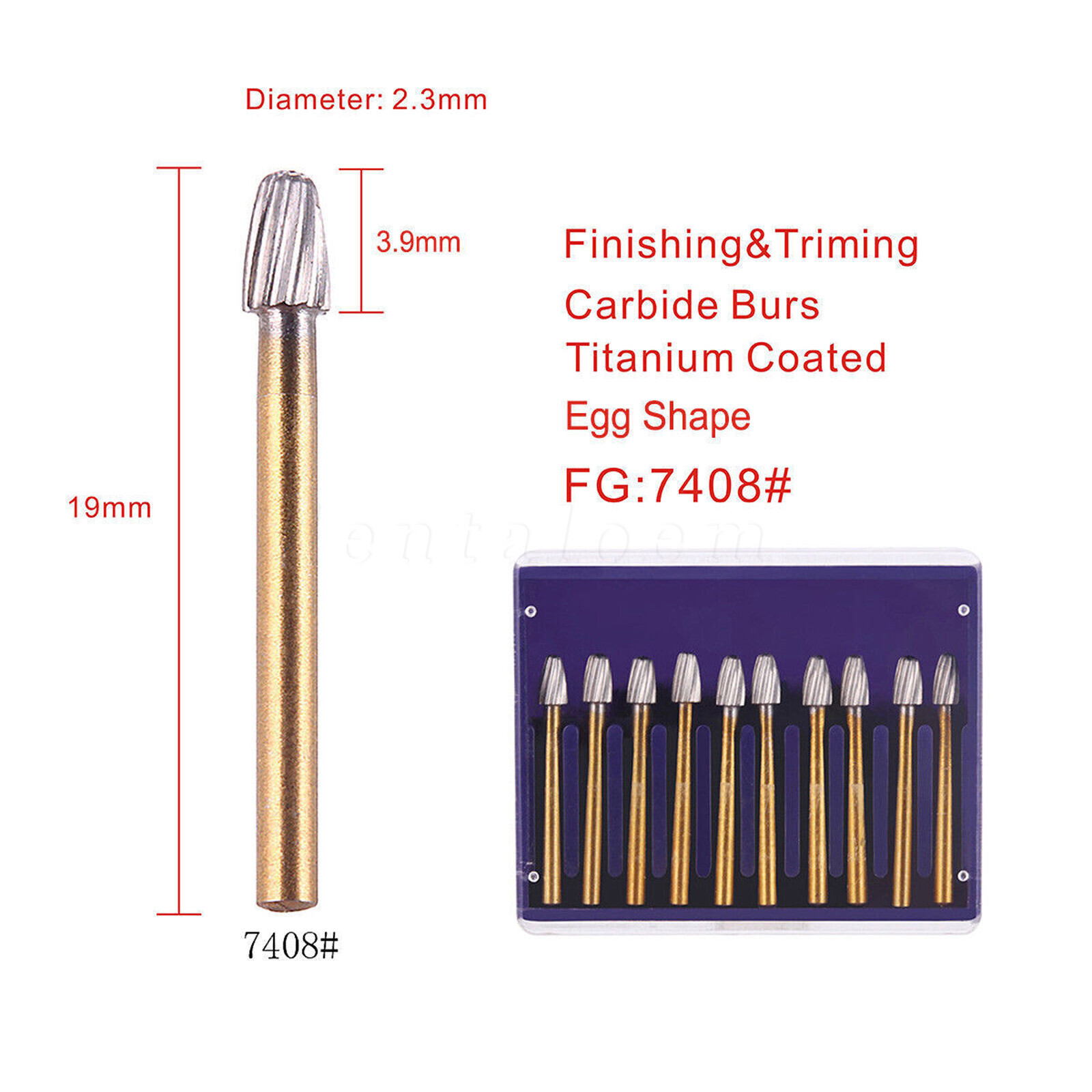10 Pcs Dental Carbide Trimming & Finishing Burs FG For High Speed Handpie