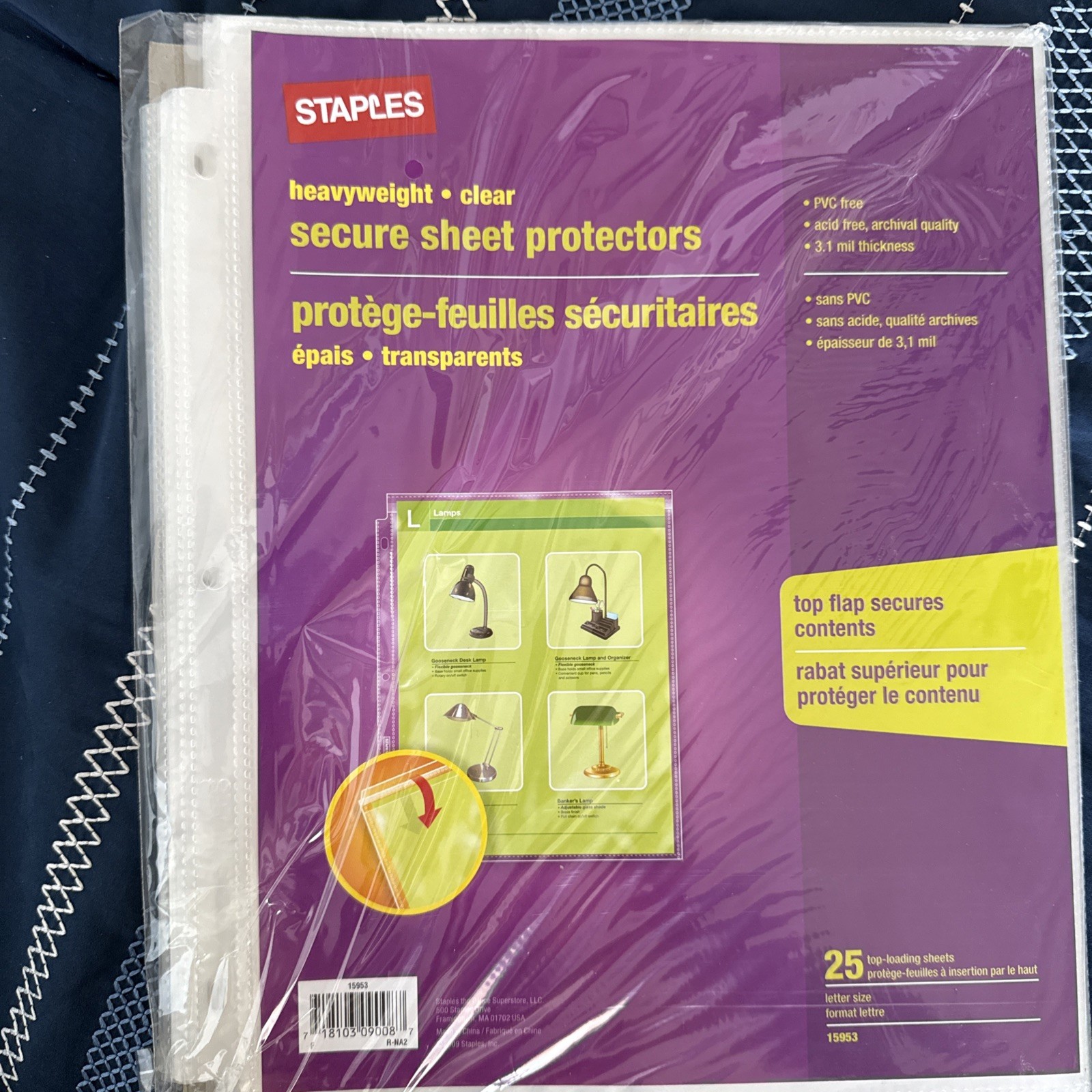 Staples 8.5″ x 11″ Heavy Duty 25 Clear Sheet Protectors –sealed new