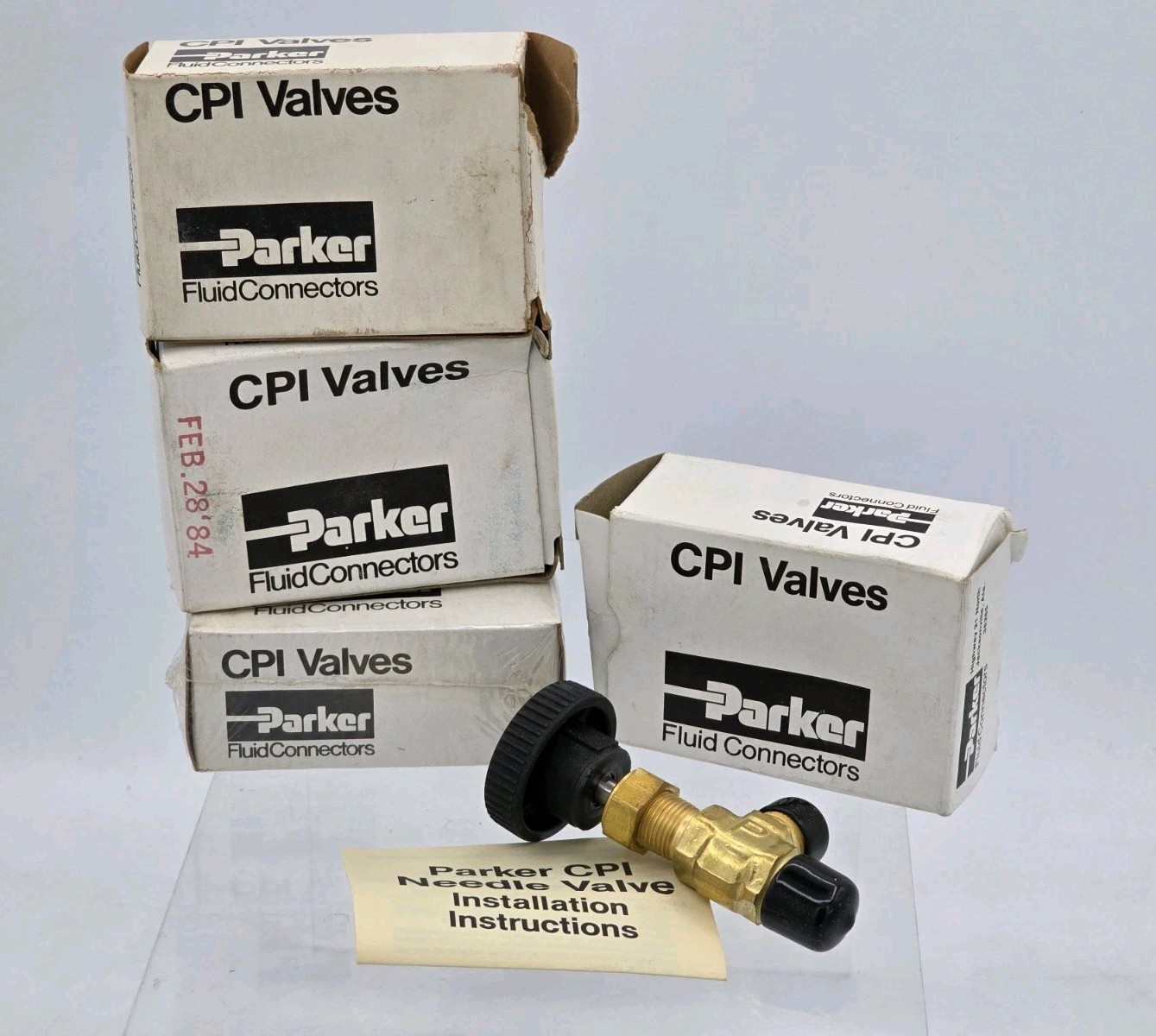 4 Lot | Vtg 1980s NOS PARKER Needle Valve 1/4″ NPT, 4M-V4-AK-B