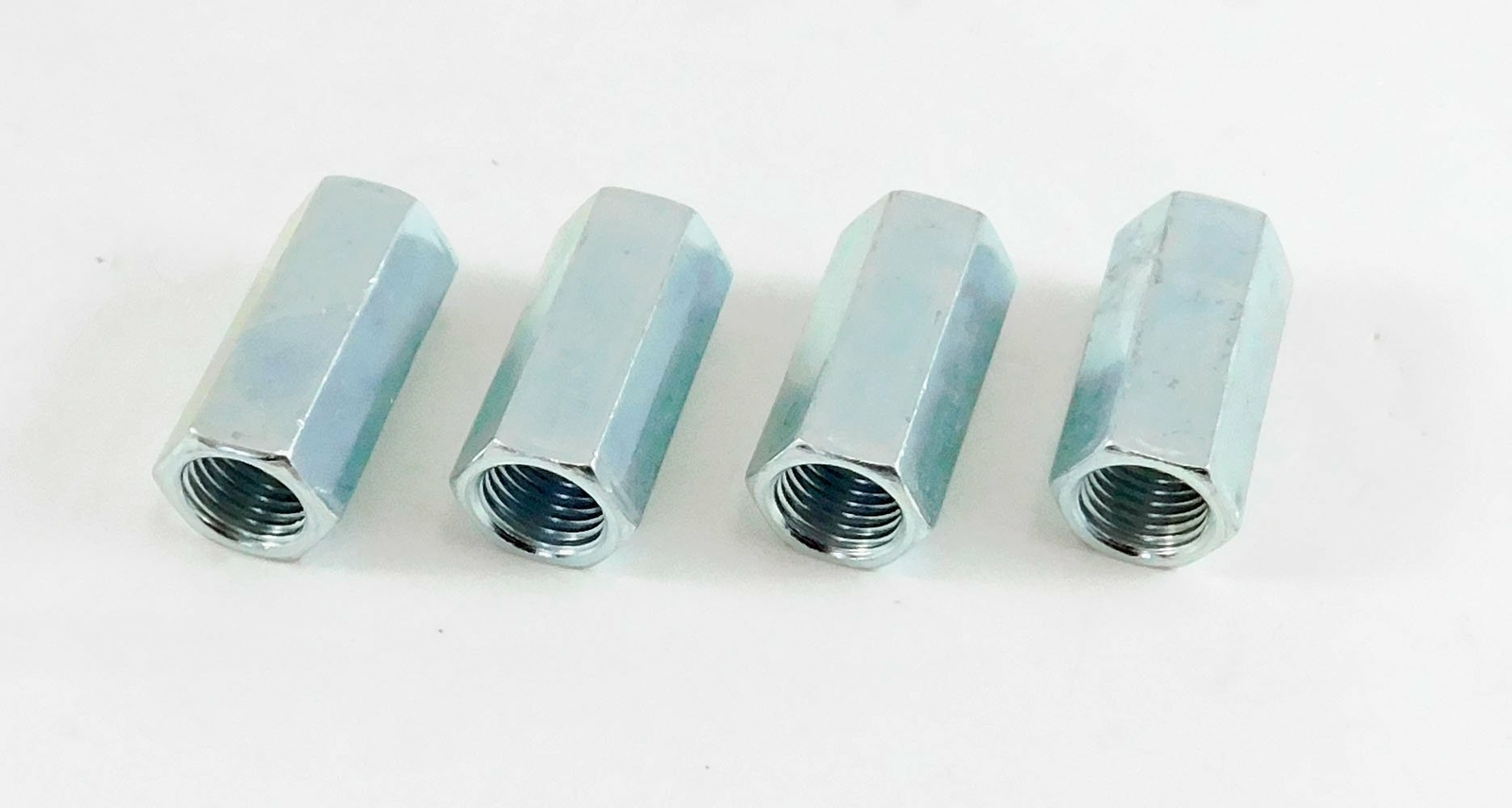 4 Pack 7/16-20 X 1-1/4″ Long Fine Thread Hex Coupling Nut with Zinc Plate