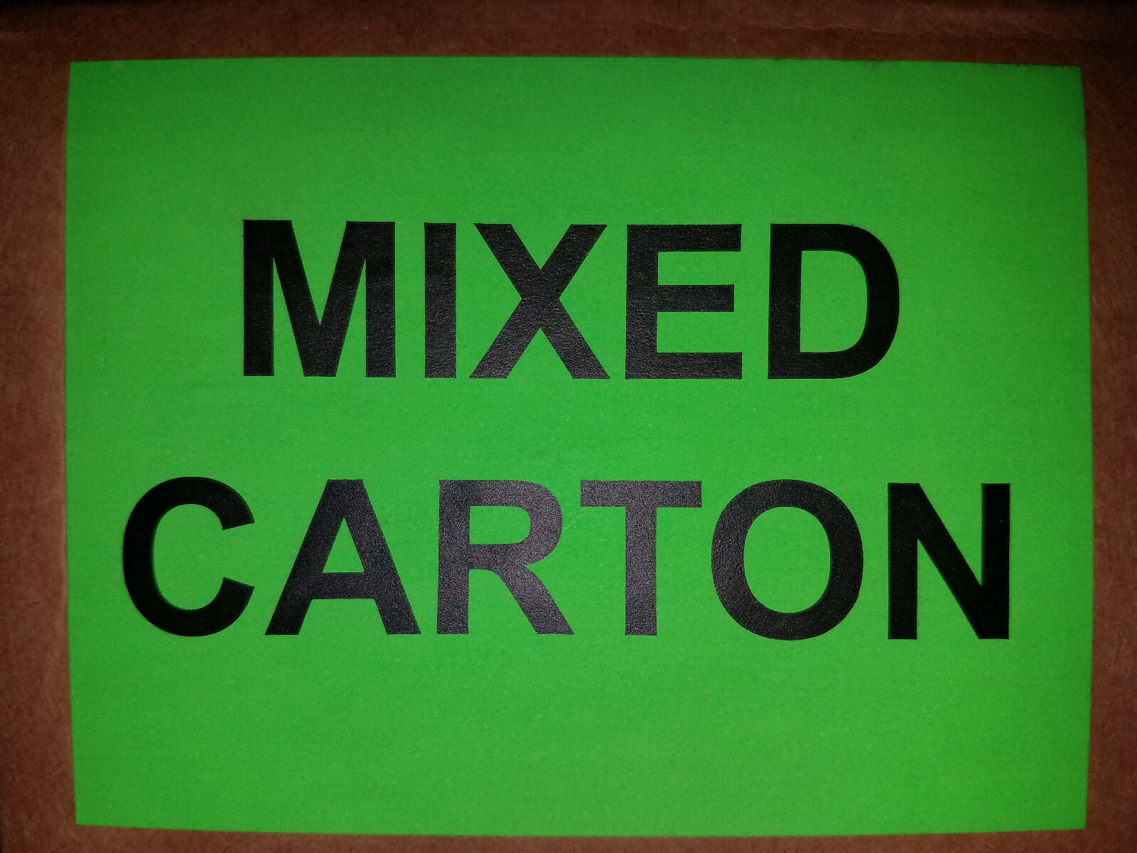 MIXED CARTON Labels – Fluorescent – 3″ x 4″ – 750/Roll – Brand New!