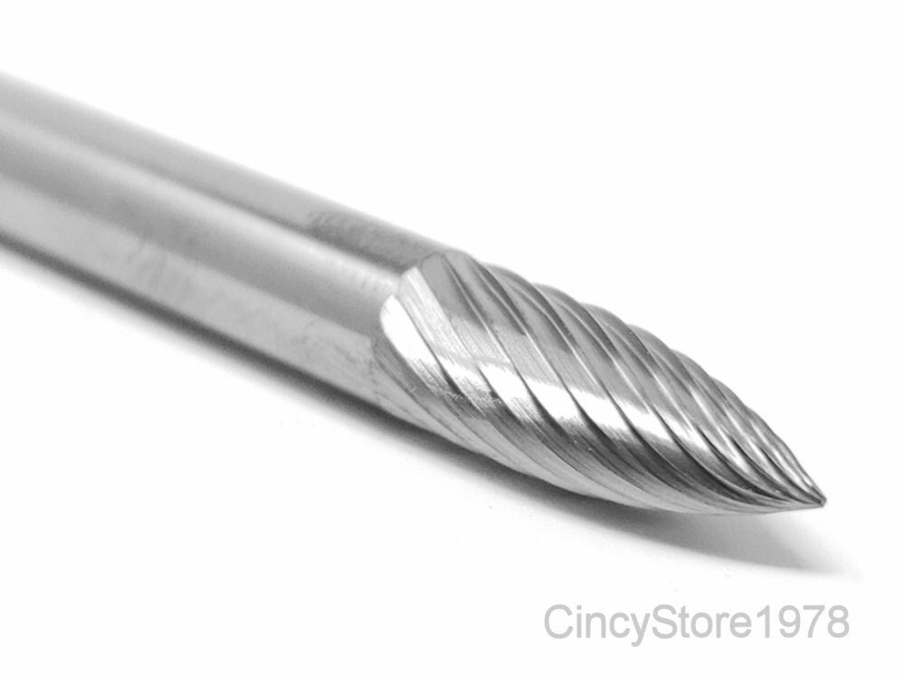 SG1S Tree Shape 1/4″ Carbide Burr Bur Tool Die Grinder Bit 1/4″ Shank NEW
