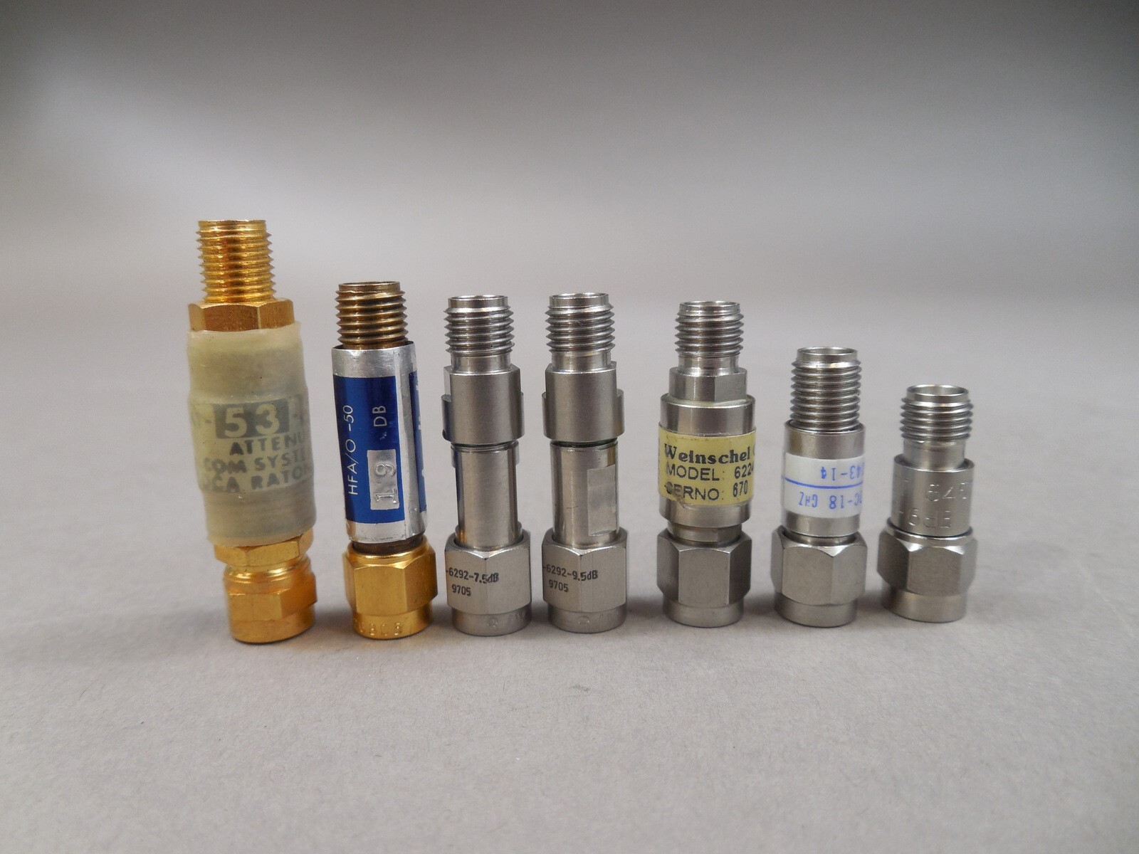 Lot of 7 Attenuators Weinschel, MA-Com, SMA