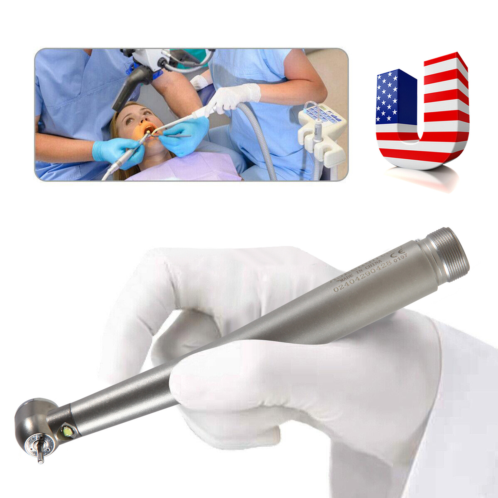 Askeadnt E-Type Dental High Speed LED Handpiece Standard Head Push 2Hole CE