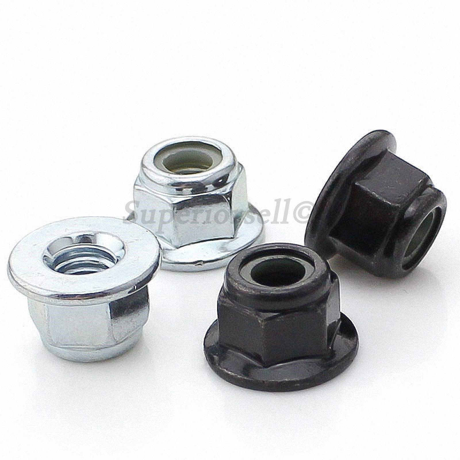 M3 M4 M5 M6 M8 Flanged Nyloc Nuts Flange Nylon Insert Locking Nut White Zinc