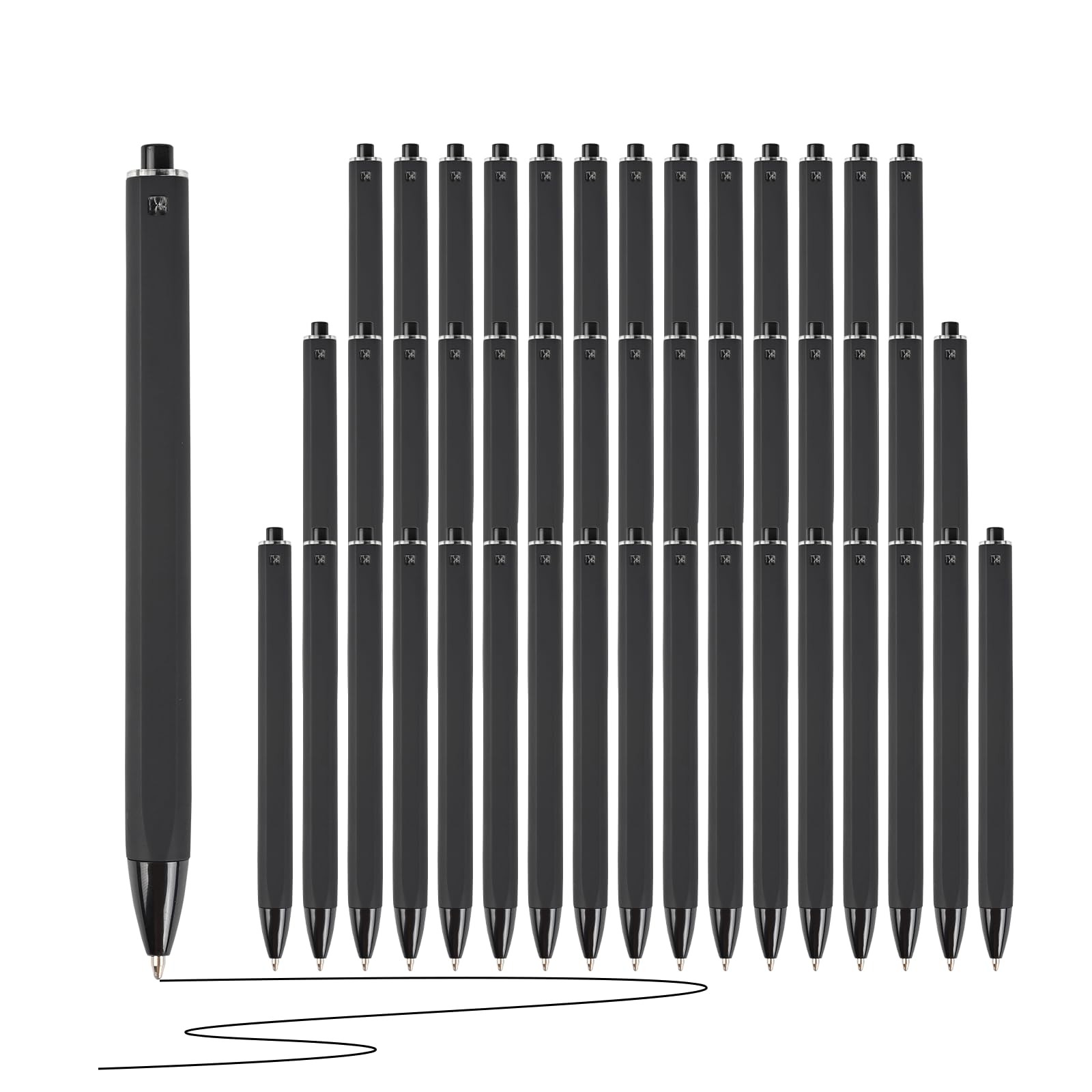 Pens Bulk – 50-Pack Black Ink Pens. 1.0mm Medium 1 Count (Pack of 50),