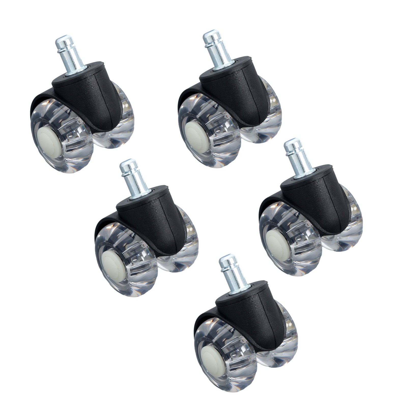 2 INCH Heavy Duty Office Chair Caster Rubber 360° Swivel Wheels Replacement Set