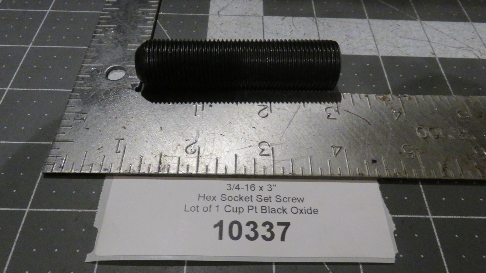 3/4-16 x 3″ Hex Socket Set Screw Lot of 1 Cup Pt Black Oxide Allen Socket