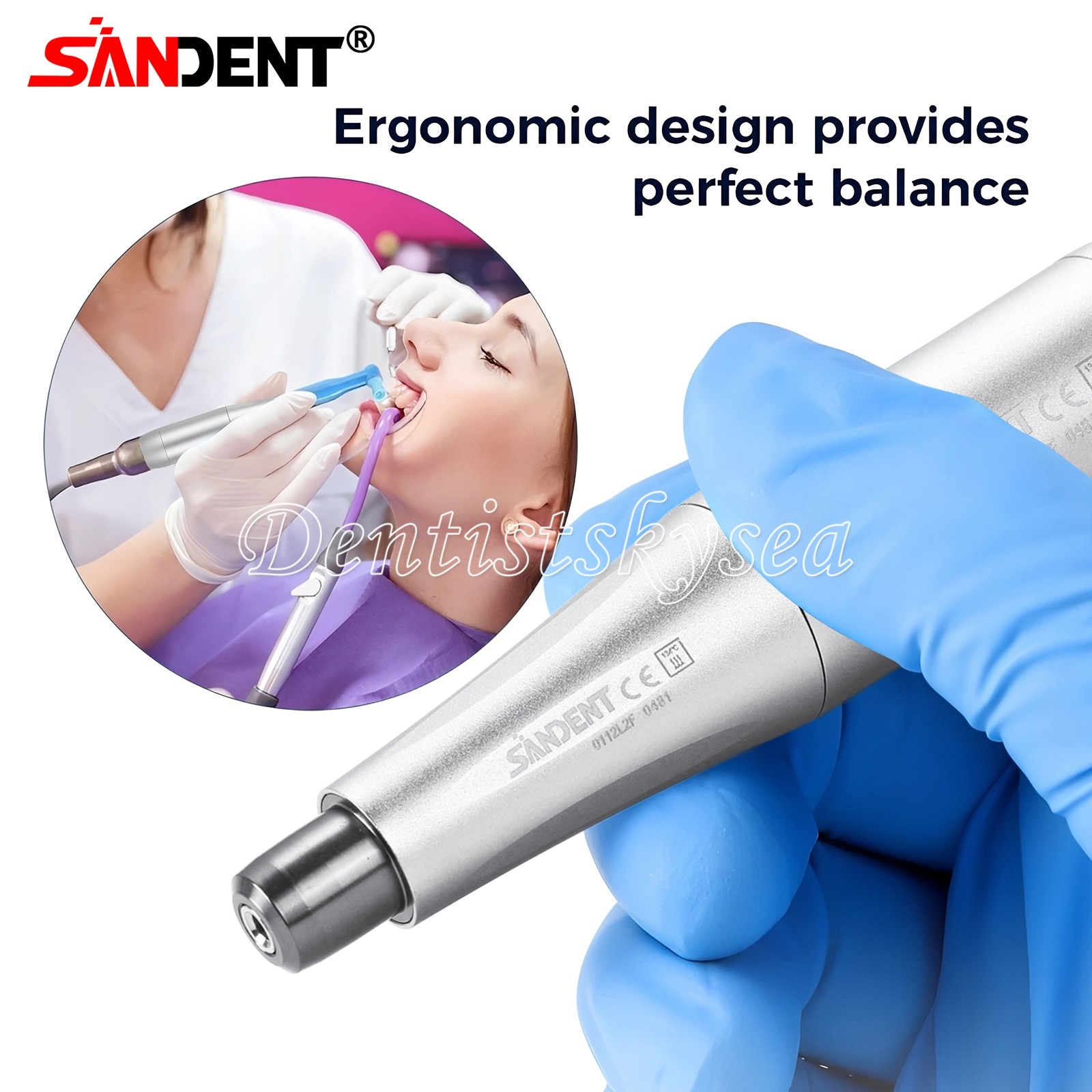 Dental Hygiene Prophy Handpiece Air Motor 4 Holes 4:1 Reduction 360 ° Swivel