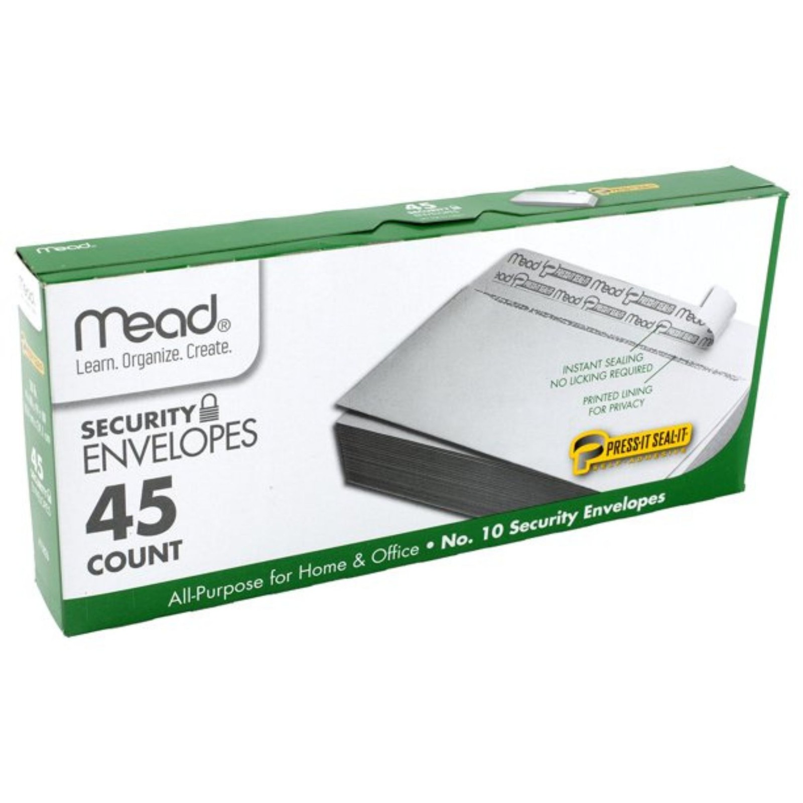 Mead Security Press-It Seal-It Envelopes [Printed Lining]: 4-1/4 in. x 9-1/2 in.