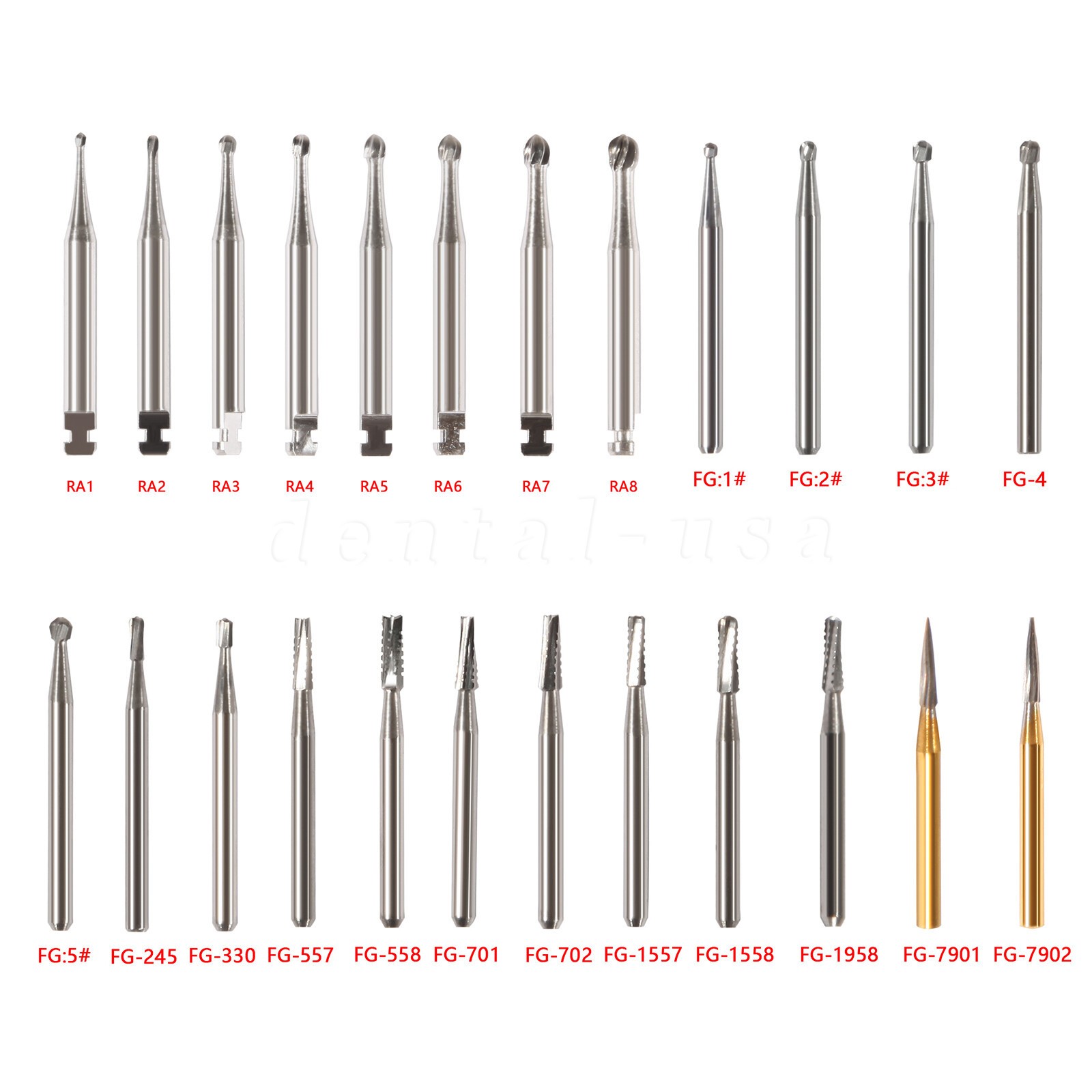 Dental Burs FG 330 557 701 Pear High Speed Tungsten Carbide Burr 19mm Midwest