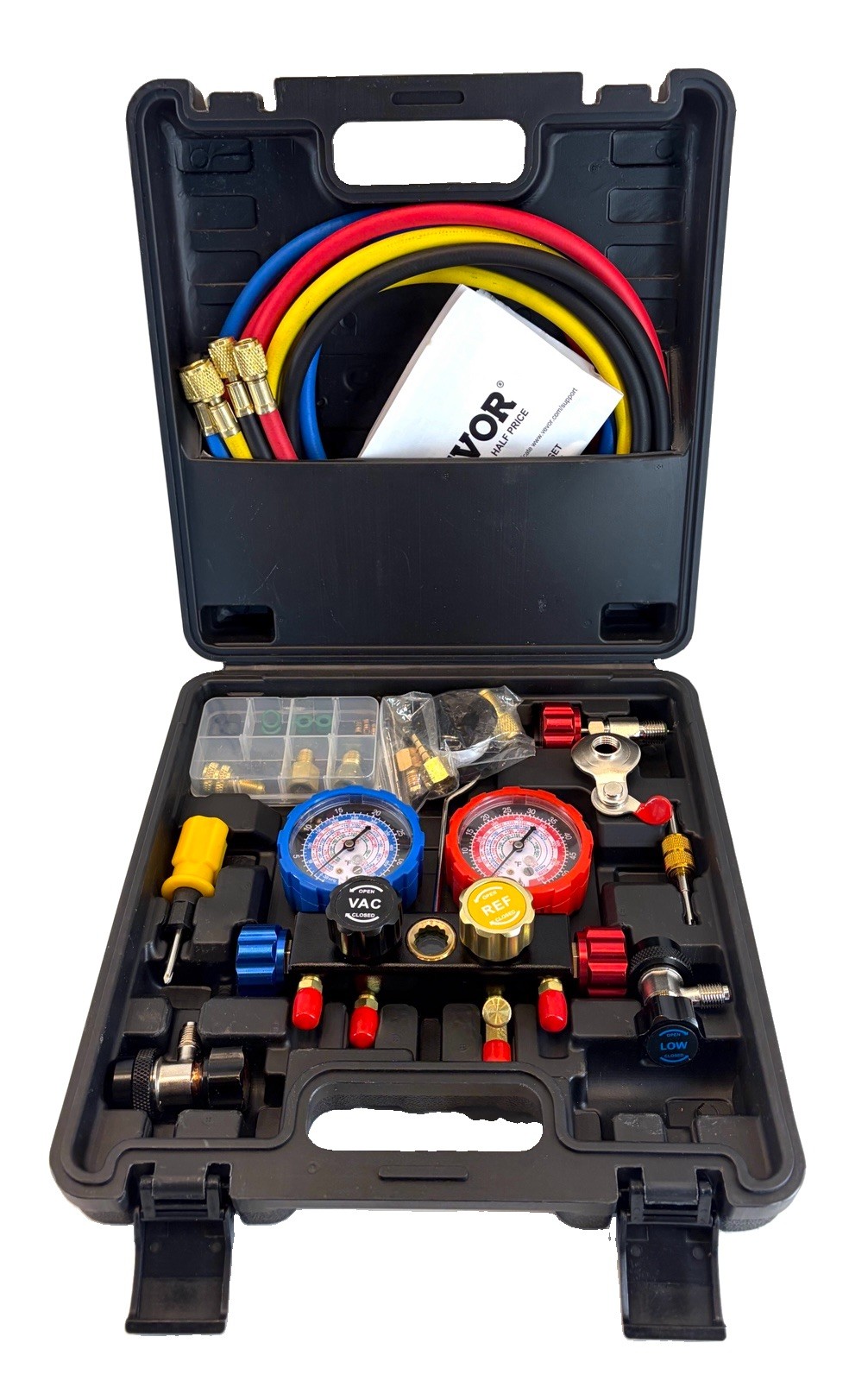 Vevor 4 Way AC Manifold Gauge Set For R134A R22 R12 R410A Refrigerant WZ-J401