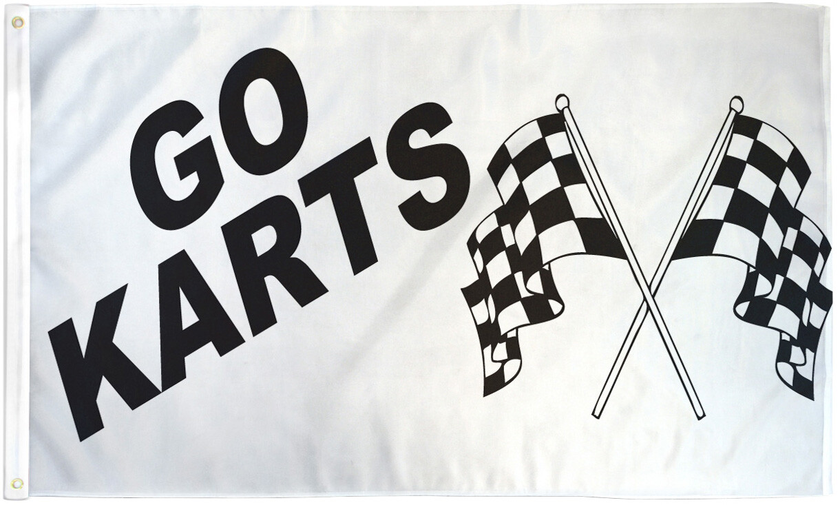 Go Karts Flag 3x5ft Go Kart Racing Banner Sign Cart Racing Go Carts Here
