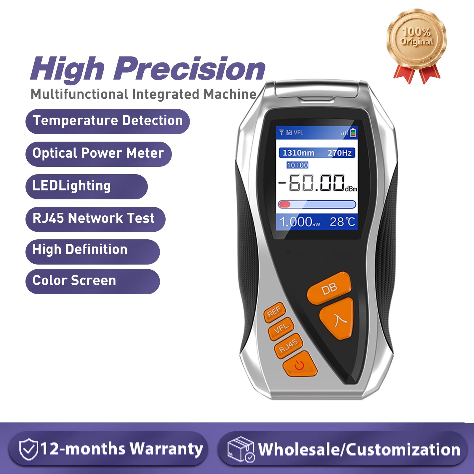 Optical Power Meter Fiber Optic Visual Fault Finder Fiber Tester -70~+6dbm