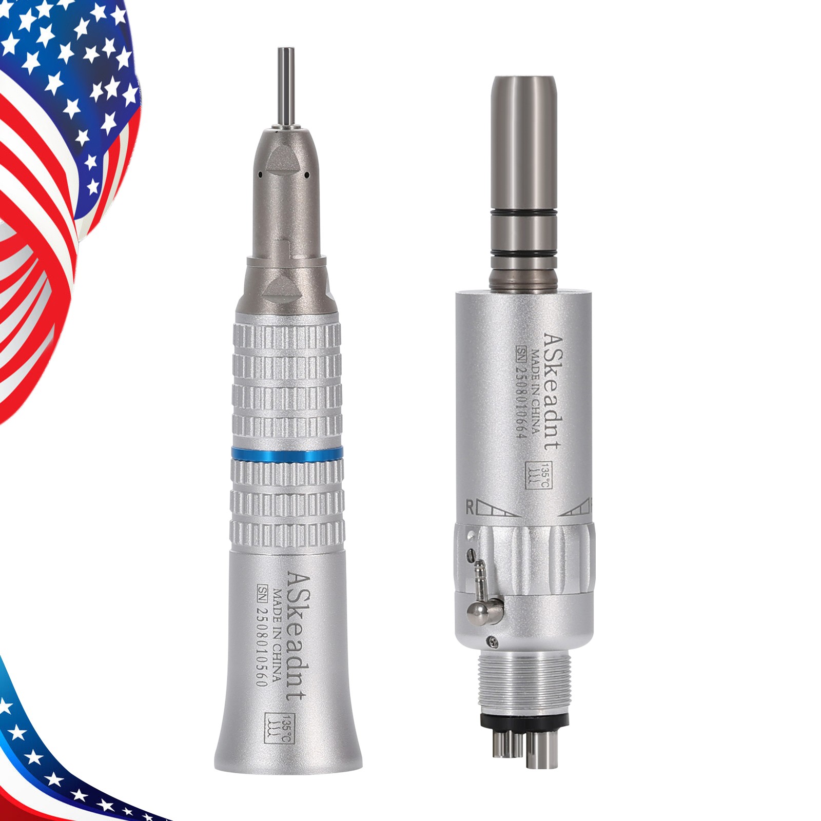 1-5* NSK Style Dental Slow Speed Straight Nosecone with 4Hole Air Motor 5LK