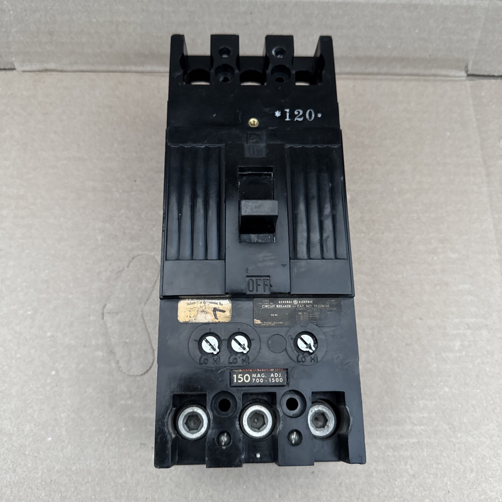 General Electric GE TFJ236150 600V 150A 3 Pole Circuit Breaker 3P 150 Amp