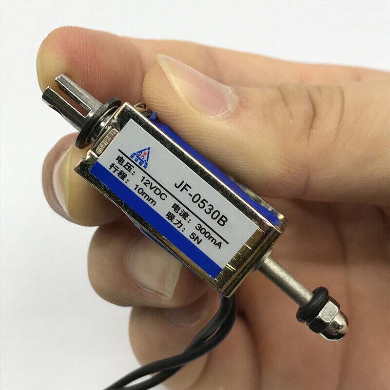Micro DC Solenoid Valve Electromagnet DC 12V Spring Push-Pull Through Type 5pcs