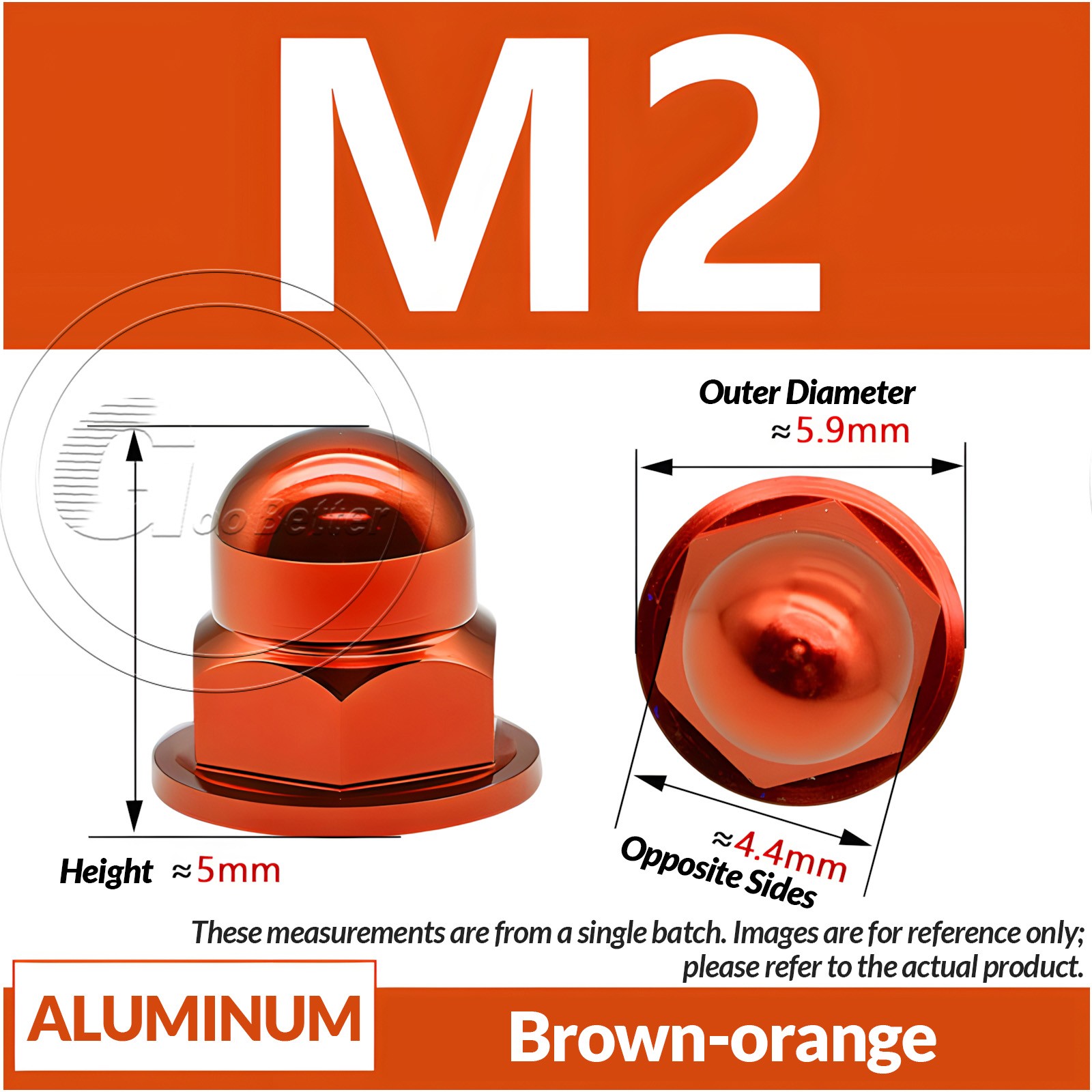 Flanged Hex Dome Nuts Aluminum Alloy ACORN DOMED CAP NUT M2 M2.5 M3 M4 M5 M6 M8