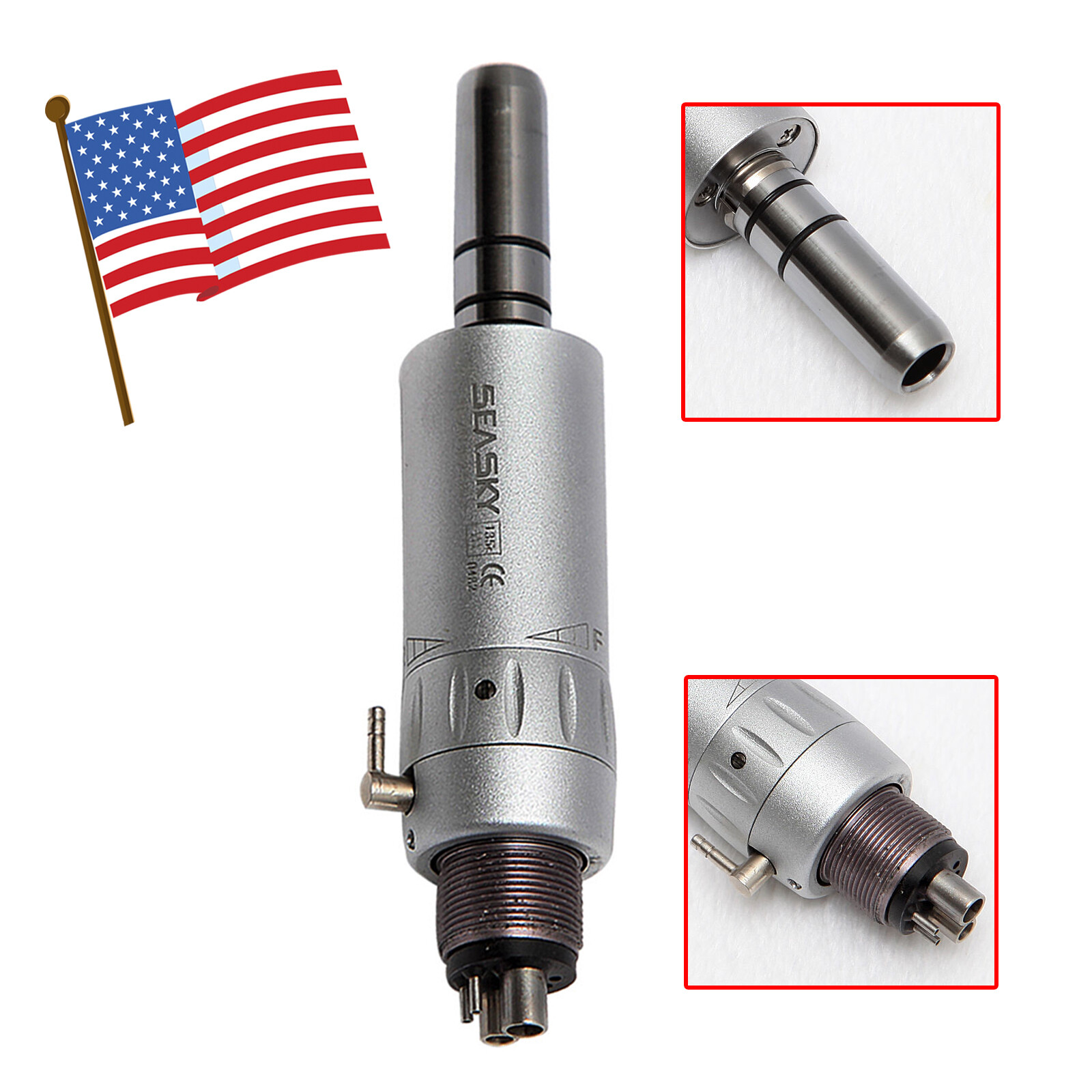 Dental Slow Low Speed Handpiece Straight Nosecone Air Motor 4Hole hand piece