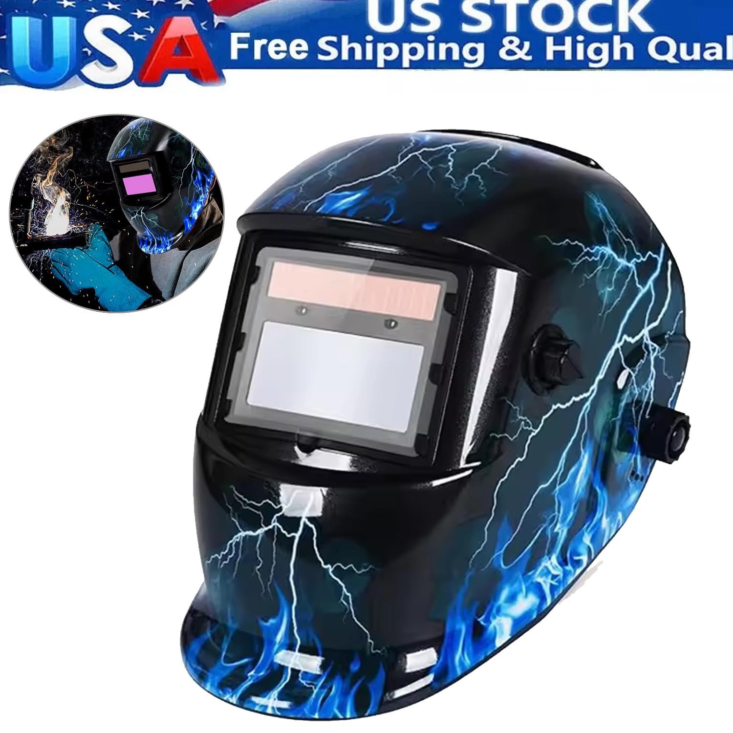 True Color Solar Auto Darkening Welding Helmet Arc Tig Mig Grinding Hood