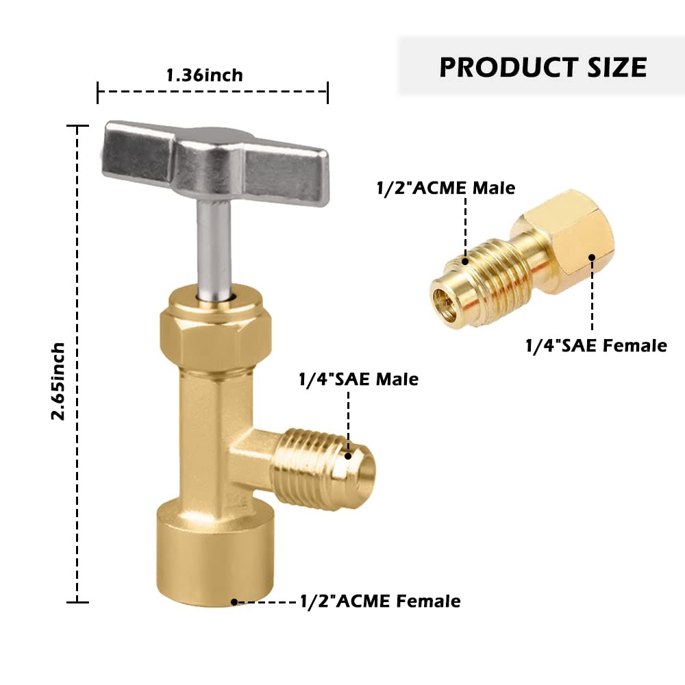 R134A Can Tap,Puncture Style AC Refrigerant Can Tap Valve with R134A Adapter …
