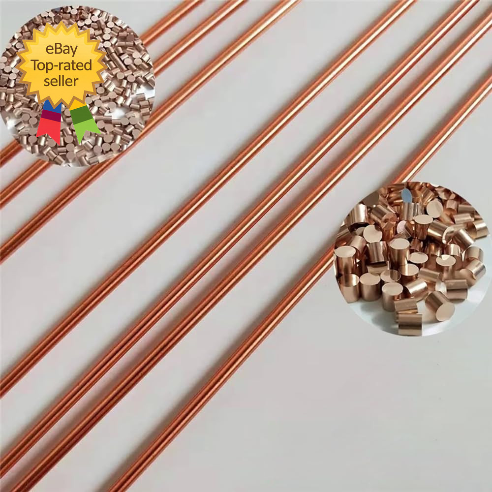 5PCS Pure Copper round Rod Length 15.7 Dia 1/8 for Grounding Gardening and Craf