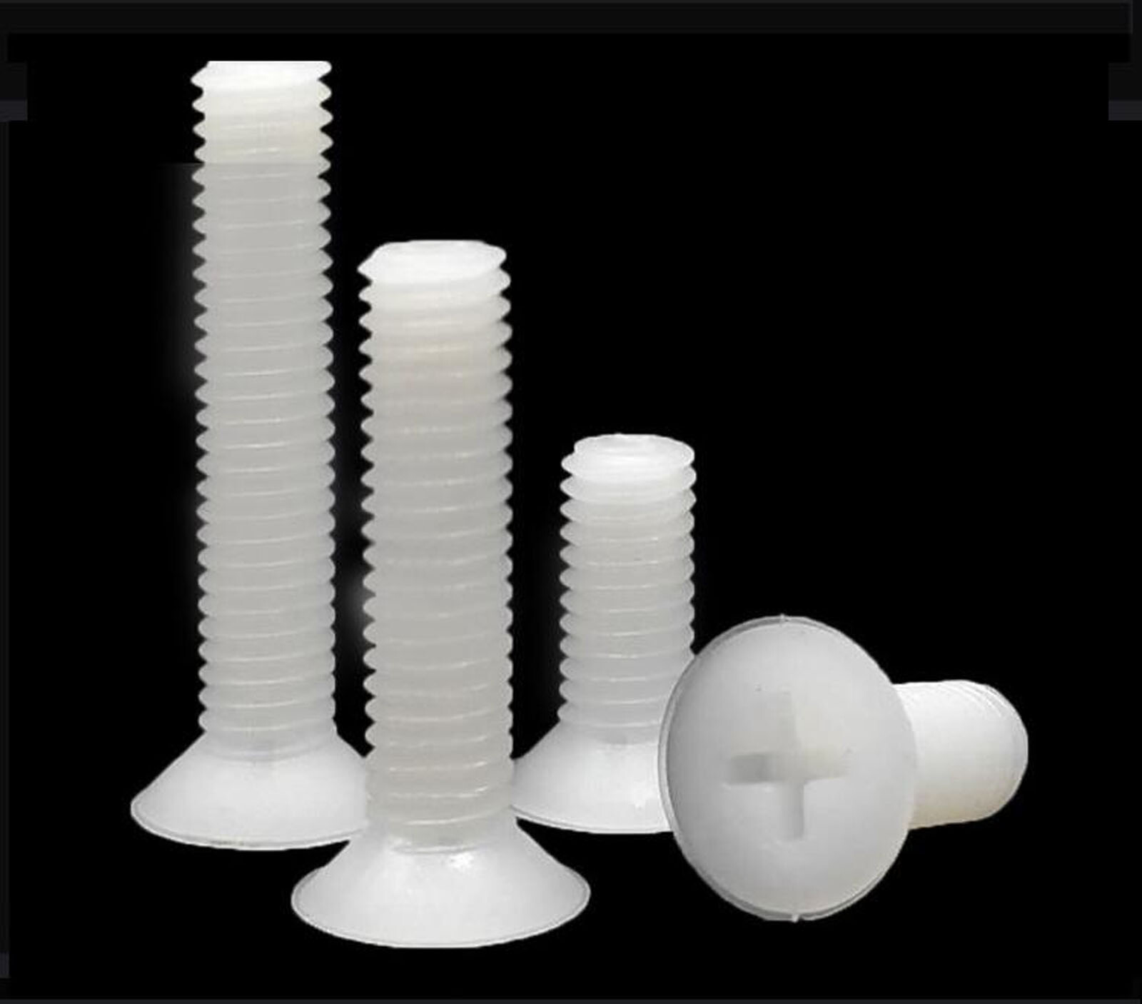 US Stock 50pcs M4 x 12mm Nylon screws countersunk head flat head screws White