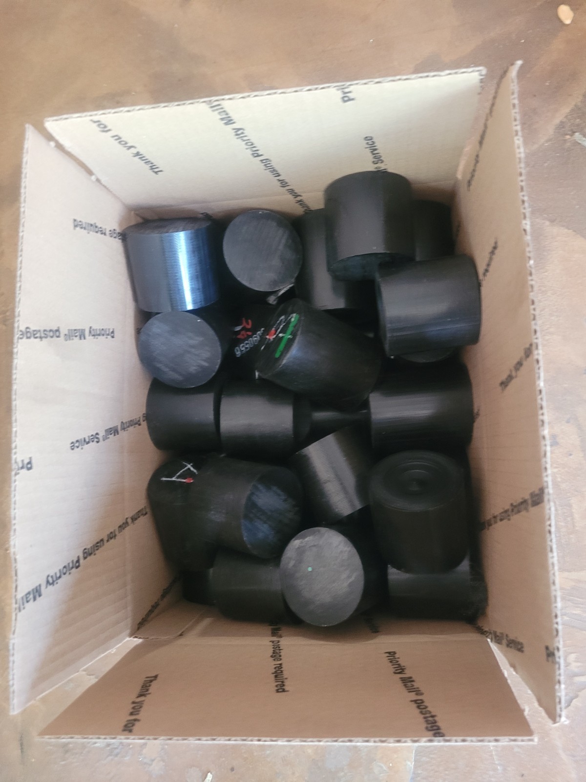 Acetal Delrin POM Round Rod, Black 2 1/4″ Dia 1.5-2.25 long medium box full