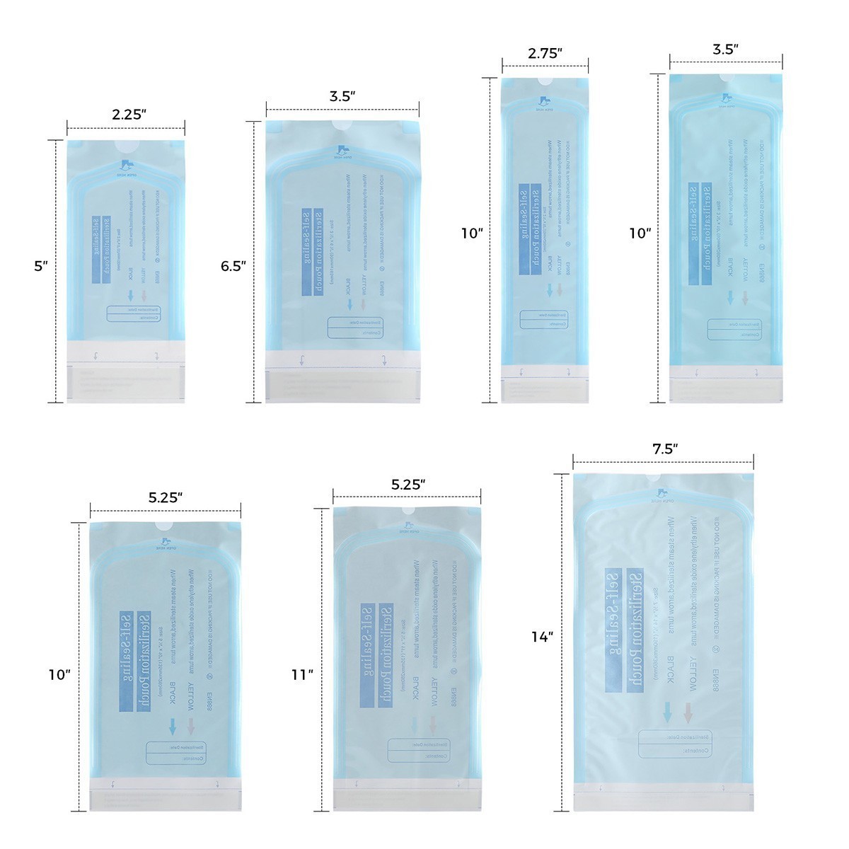 200pcs/Box Dental Self Sterilization Pouches Pouch Autoclave Sterilizer Bags