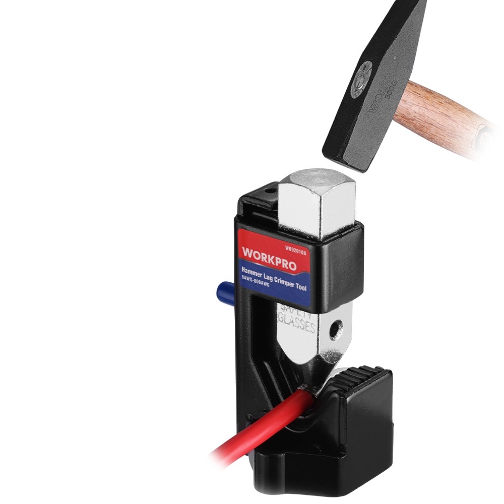 WORKPRO Hammer Lug Crimper Tool for 8 AWG to 3/0 AWG Battery & Welding Cables US