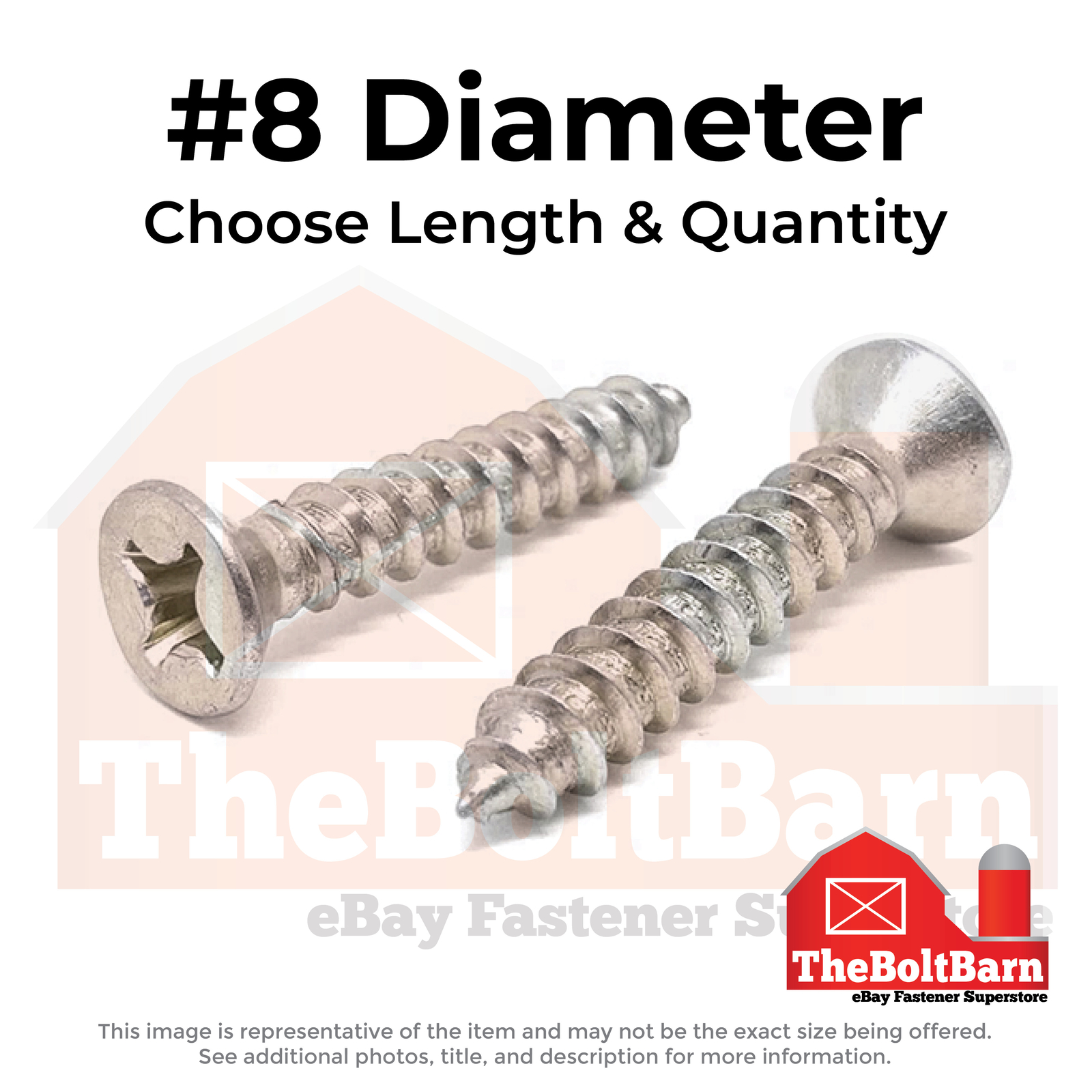 #8 Stainless Phillips Flat Head Self Tapping Screws (Choose Length & Qty)