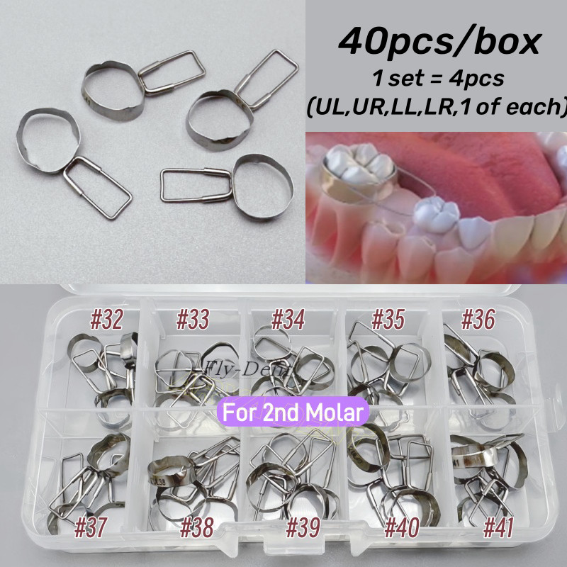 Dental Teeth Brace Preformed 1st 2nd Space Maintainer Retainer Molar Bands Set