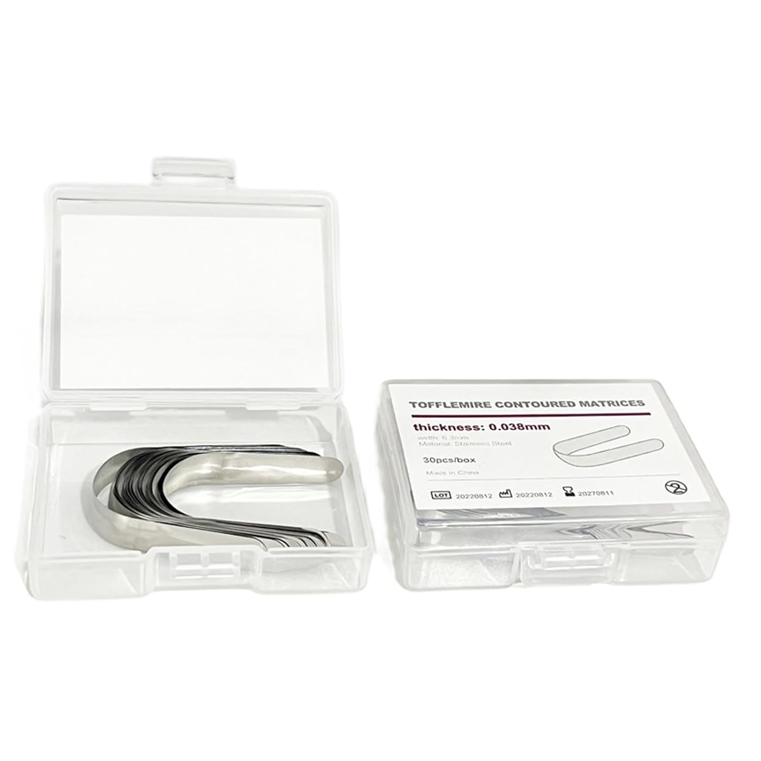 30pcs Dental Tofflemire Contoured Matrices Bands Stainless Premolar Matrix Bands