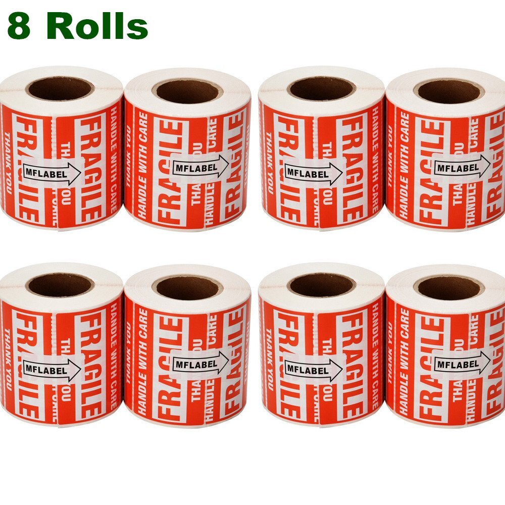8 Rolls 500/Roll 2 x 3 Fragile Stickers Handle with Care Shipping Mailing Labels