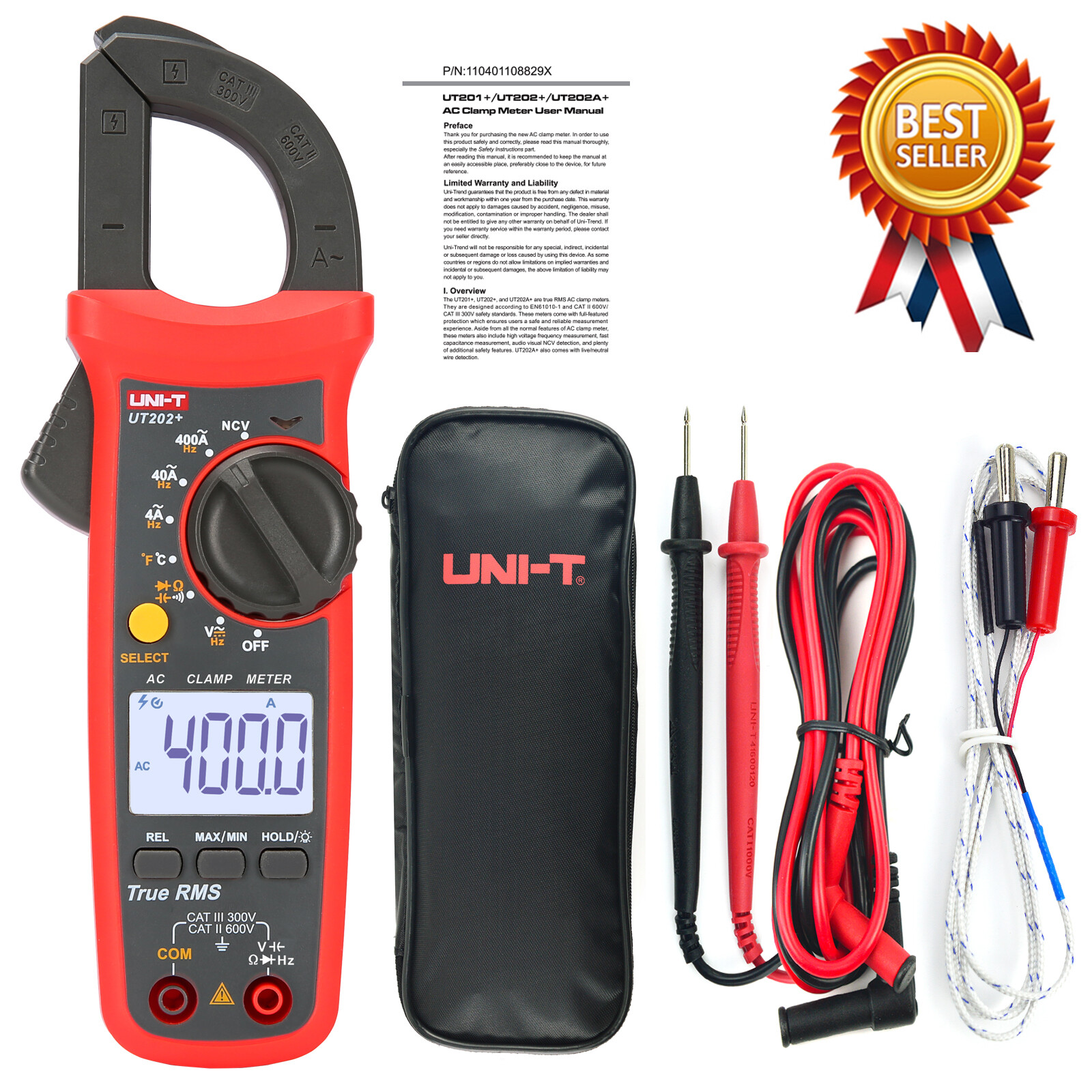 UNI-T UT202+ 400-600A Digital Clamp Meter,Air Conditioning✦Kd