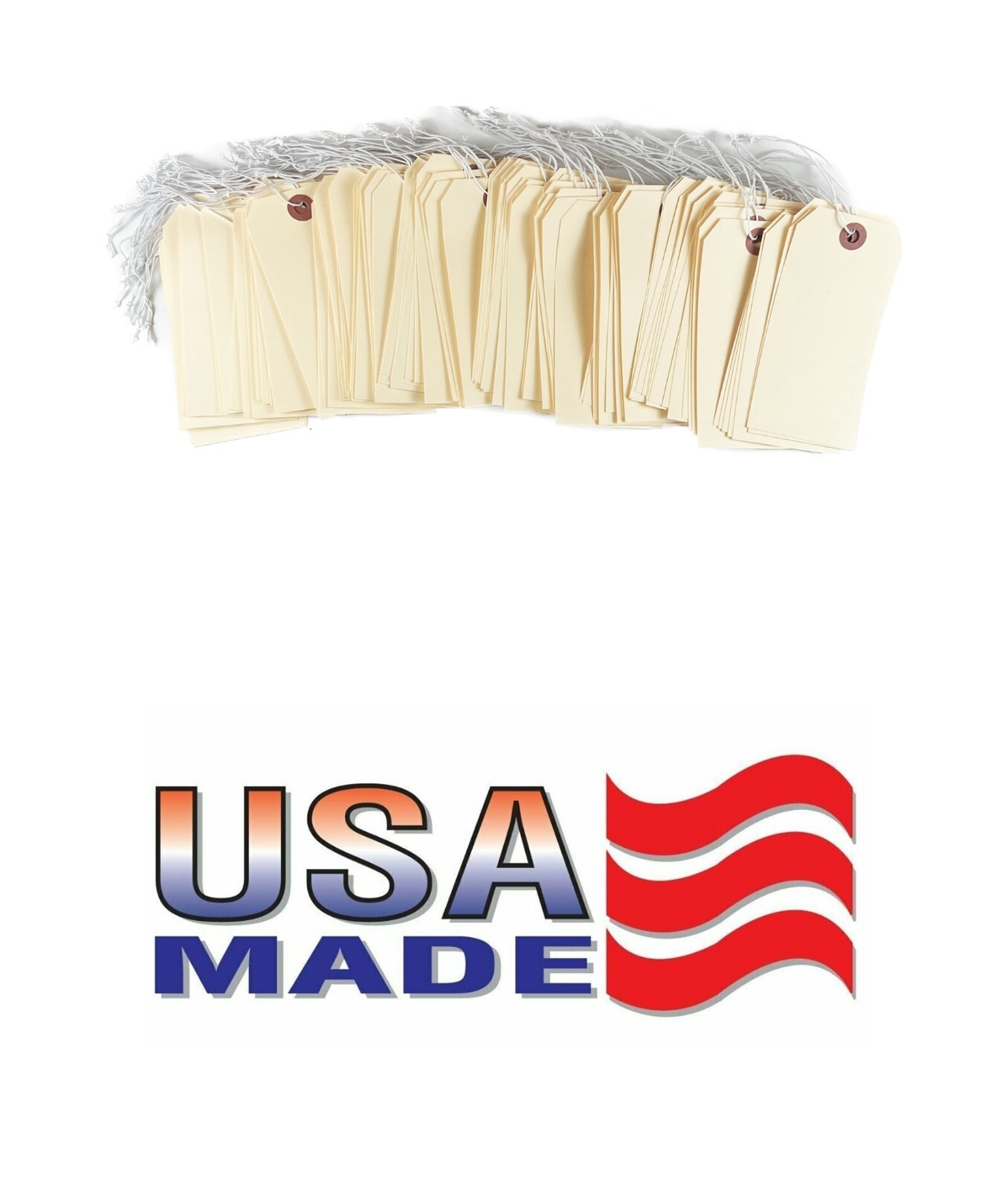 100 of 4 3/4″ x 2 3/8″ Manila Inventory Tags with ELASTIC Stretchy String Size 5