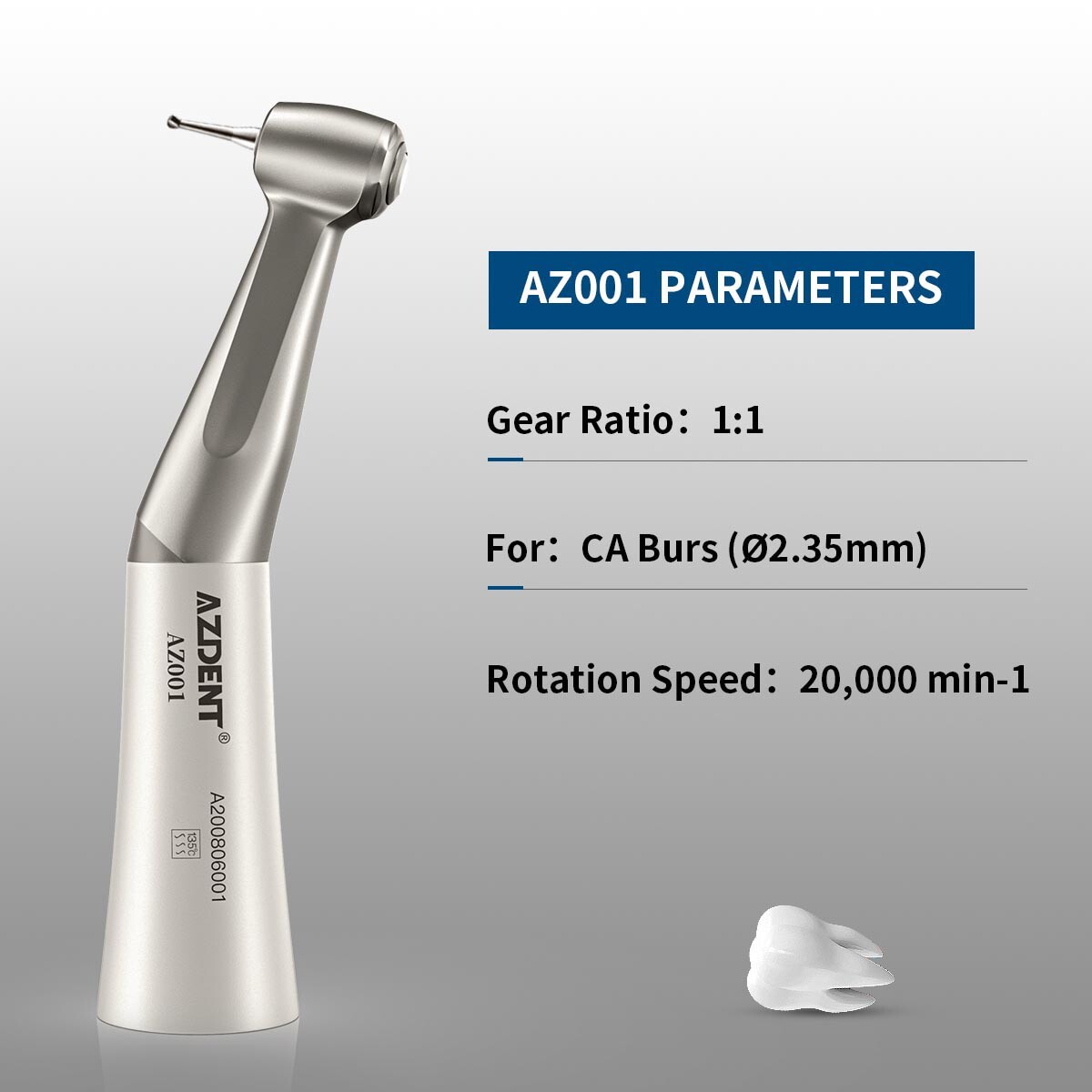 Pieza de Mano Dental de Baja Velocidad con Contra Ángulo para Fresas FG 1.6MM