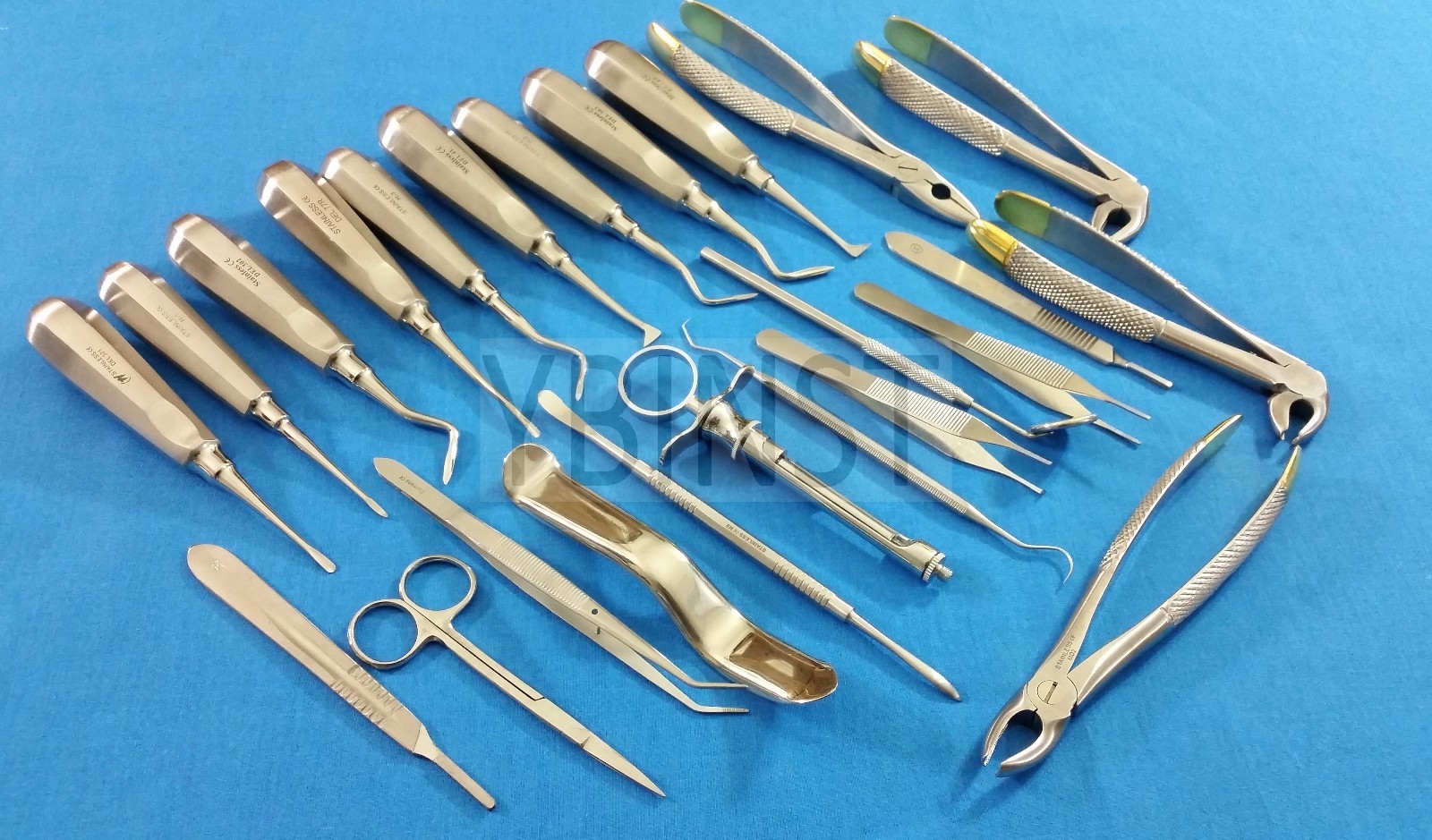 23 PC BASIC ORAL DENTAL SURGERY EXTRACTION ELEVATORS FORCEPS INSTRUMENTS KIT SET