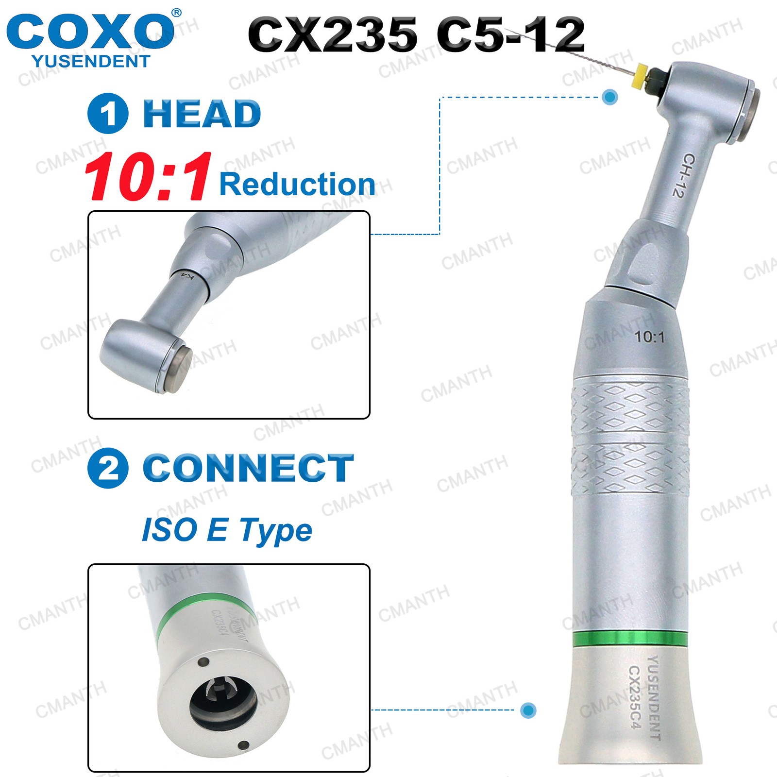 US COXO Dental 10:1 Reciprocating Handpiece M4 Safety Contra Angle Endodontic