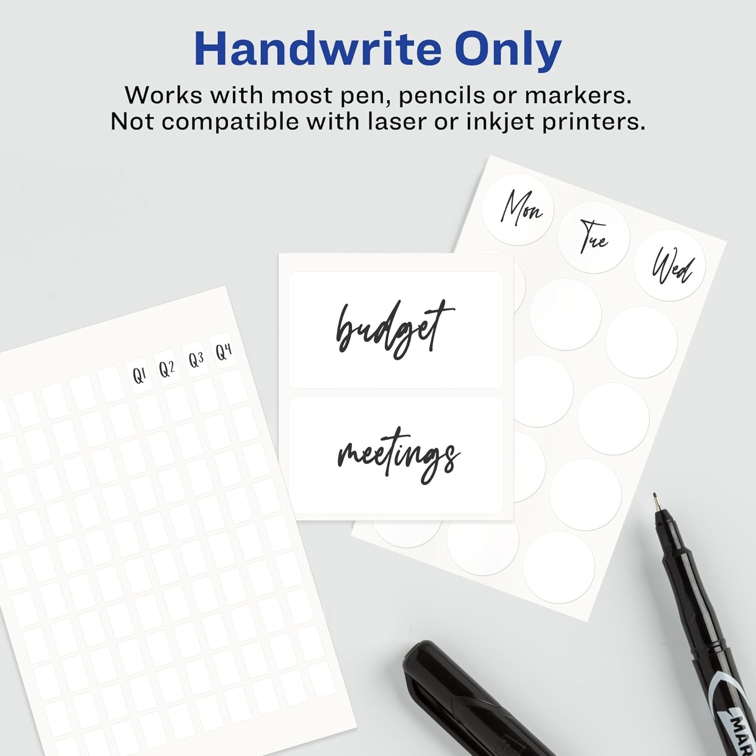 Multi-Use Removable Labels, 1/2″ X 3/4″, White, Non-Printable, 525 Blank Labels