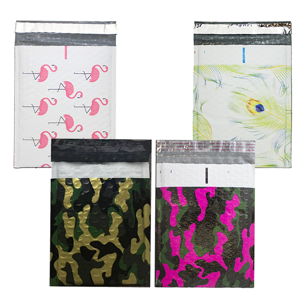 6×10 METALLIC BUBBLE MAILER, POLY BUBBLE Design Padded Shipping Bags, Pink,Teal
