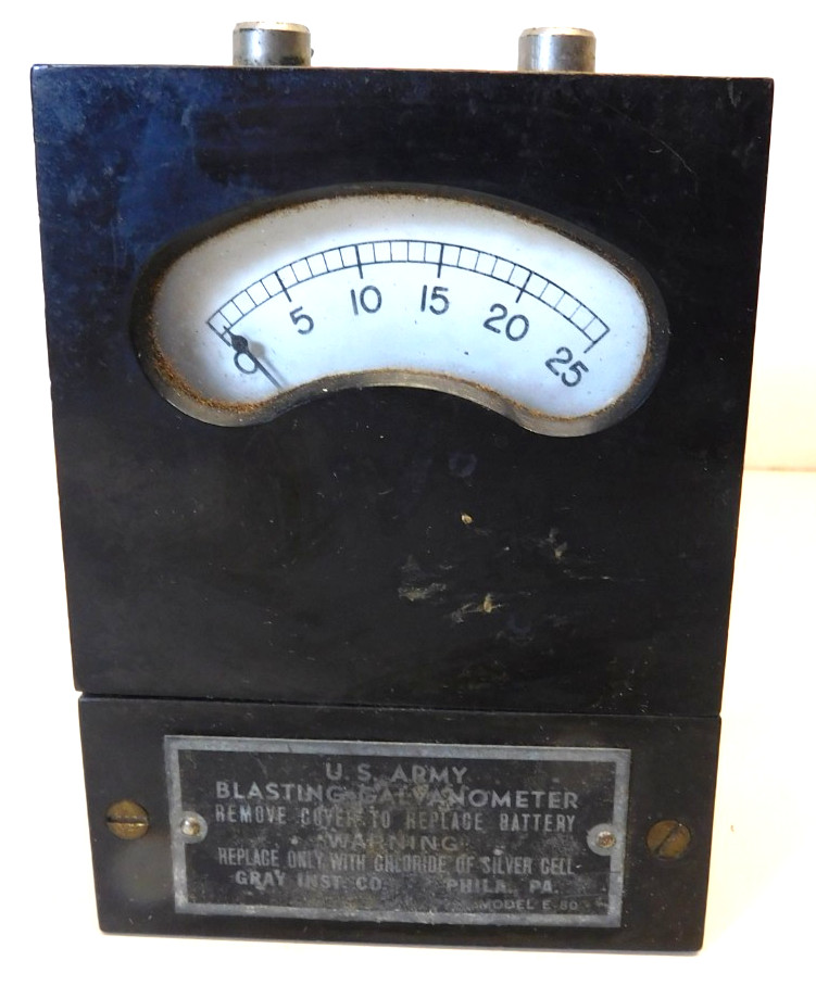 Vintage US ARMY Model E-80 Blasting Galvanometer – Gray Industries – Untested