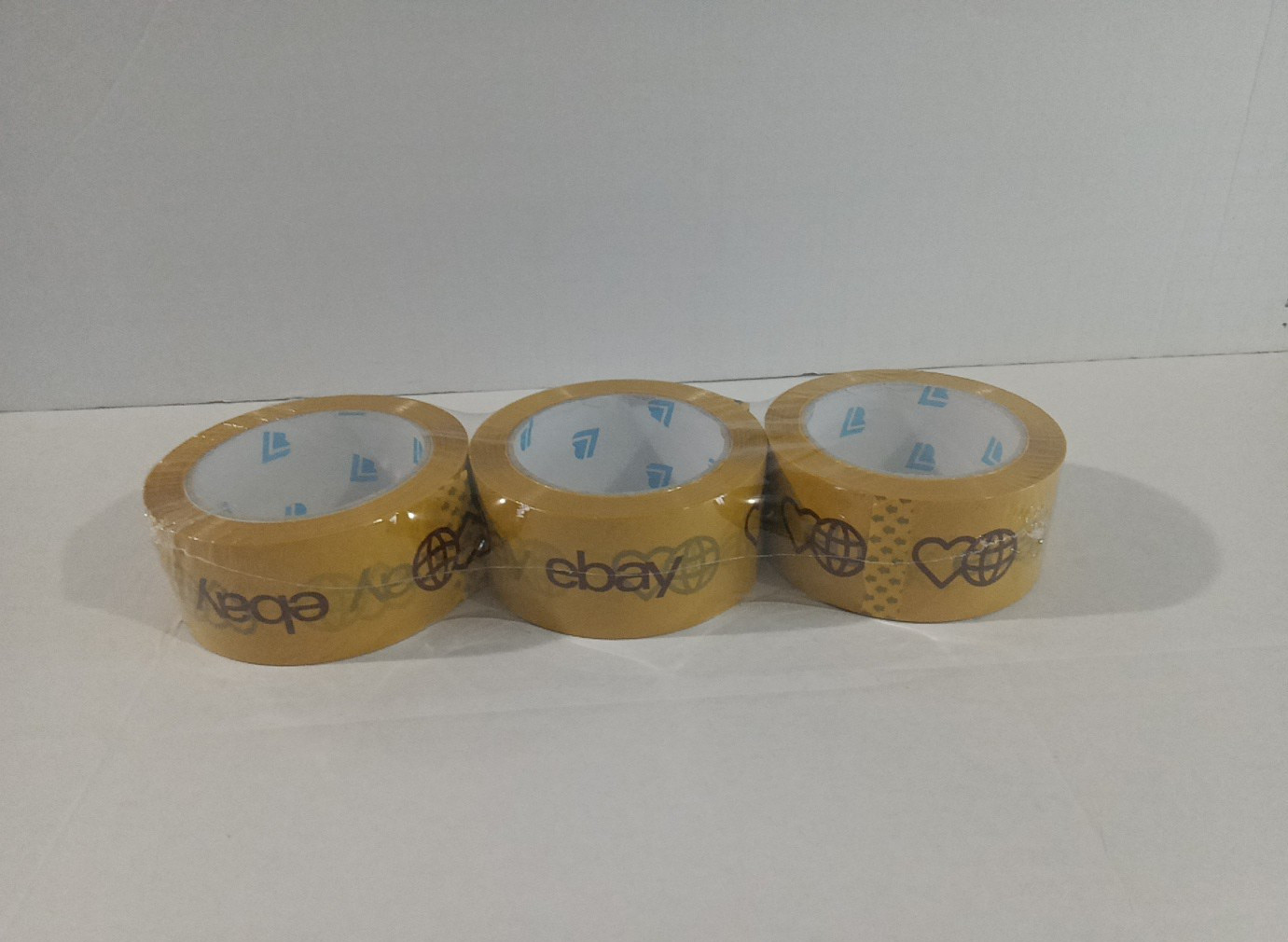 3 Rolls Official eBay Brand Logo Yellow Packing Packaging Tape Shipping 2″ X 75”