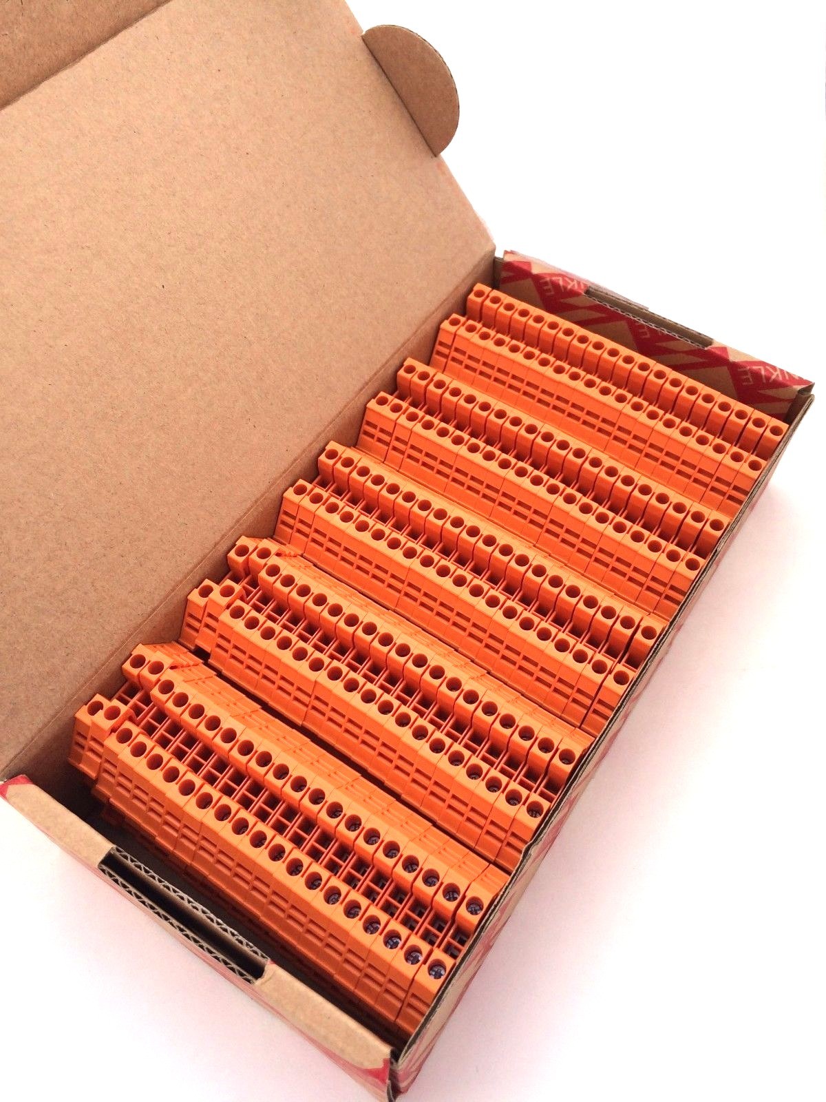 DIN Rail Terminal Blocks 10 Quantity DK2.5N-OR Orange Dinkle 12AWG 20A 600V